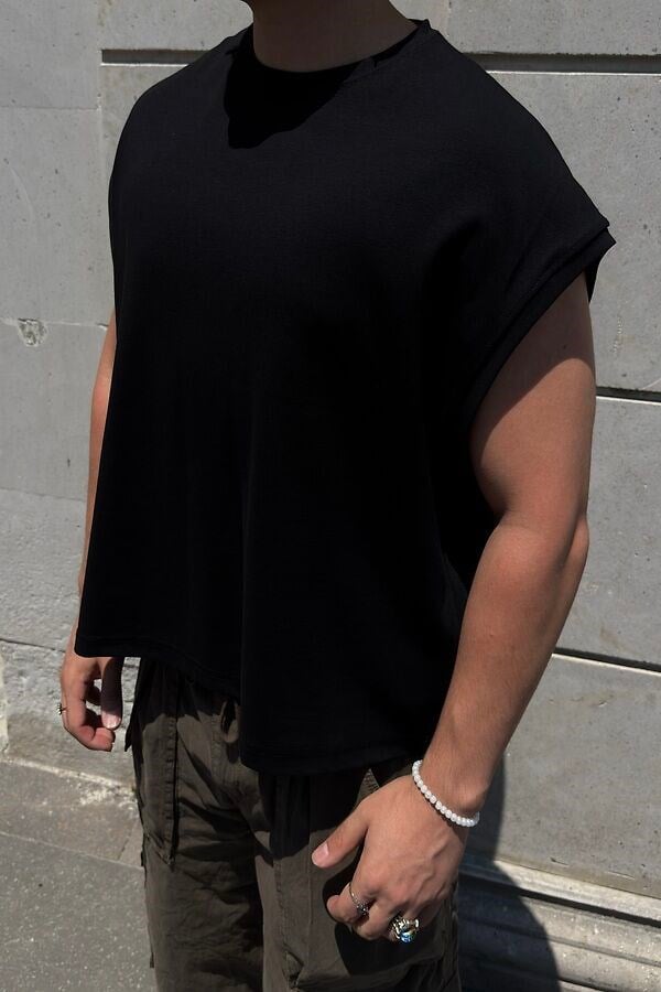 MW Premium Special Structure Oversized Sıfır Kol T-shirt