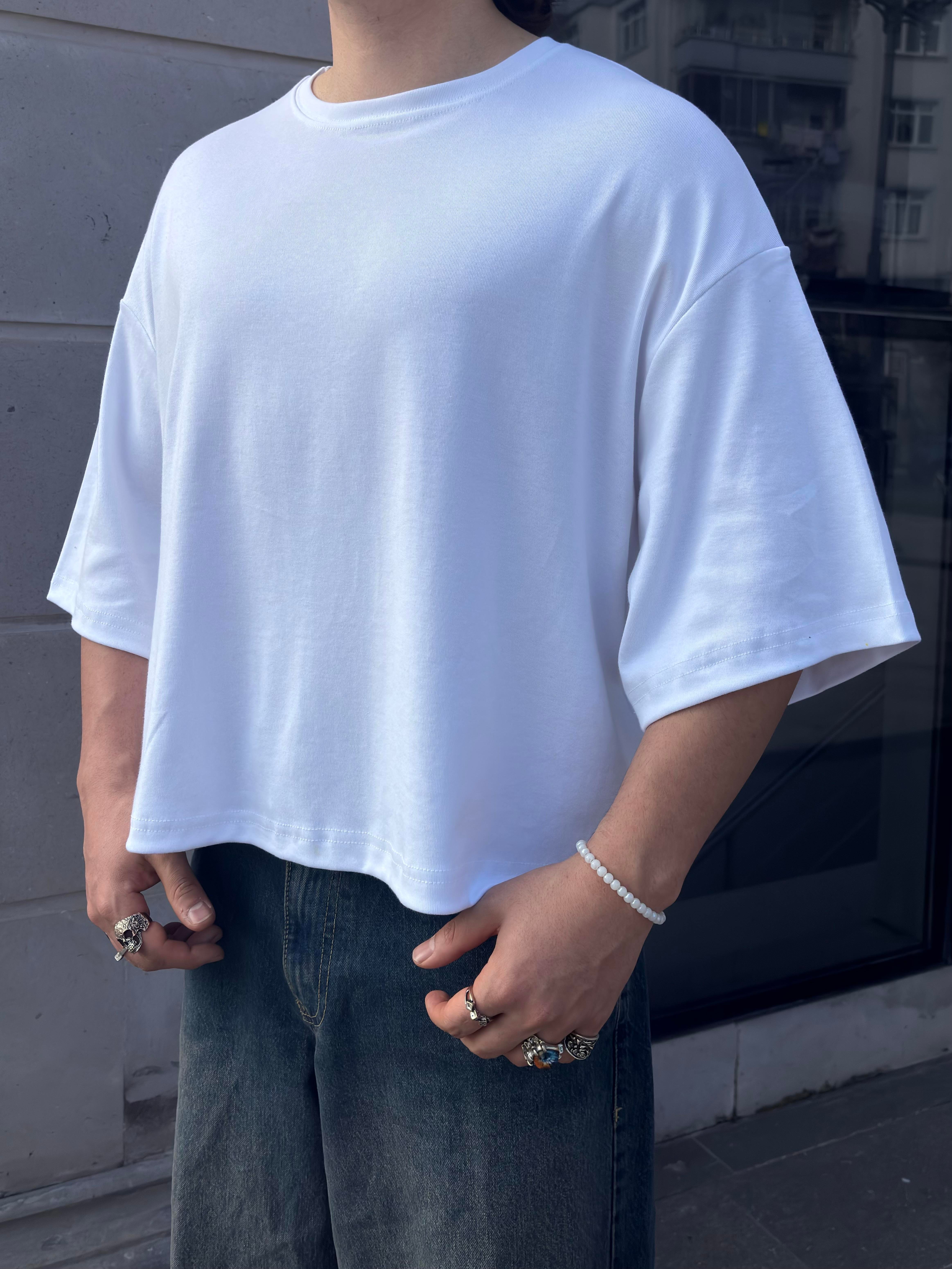 MW Premium Special Structure Oversized White T-shirt