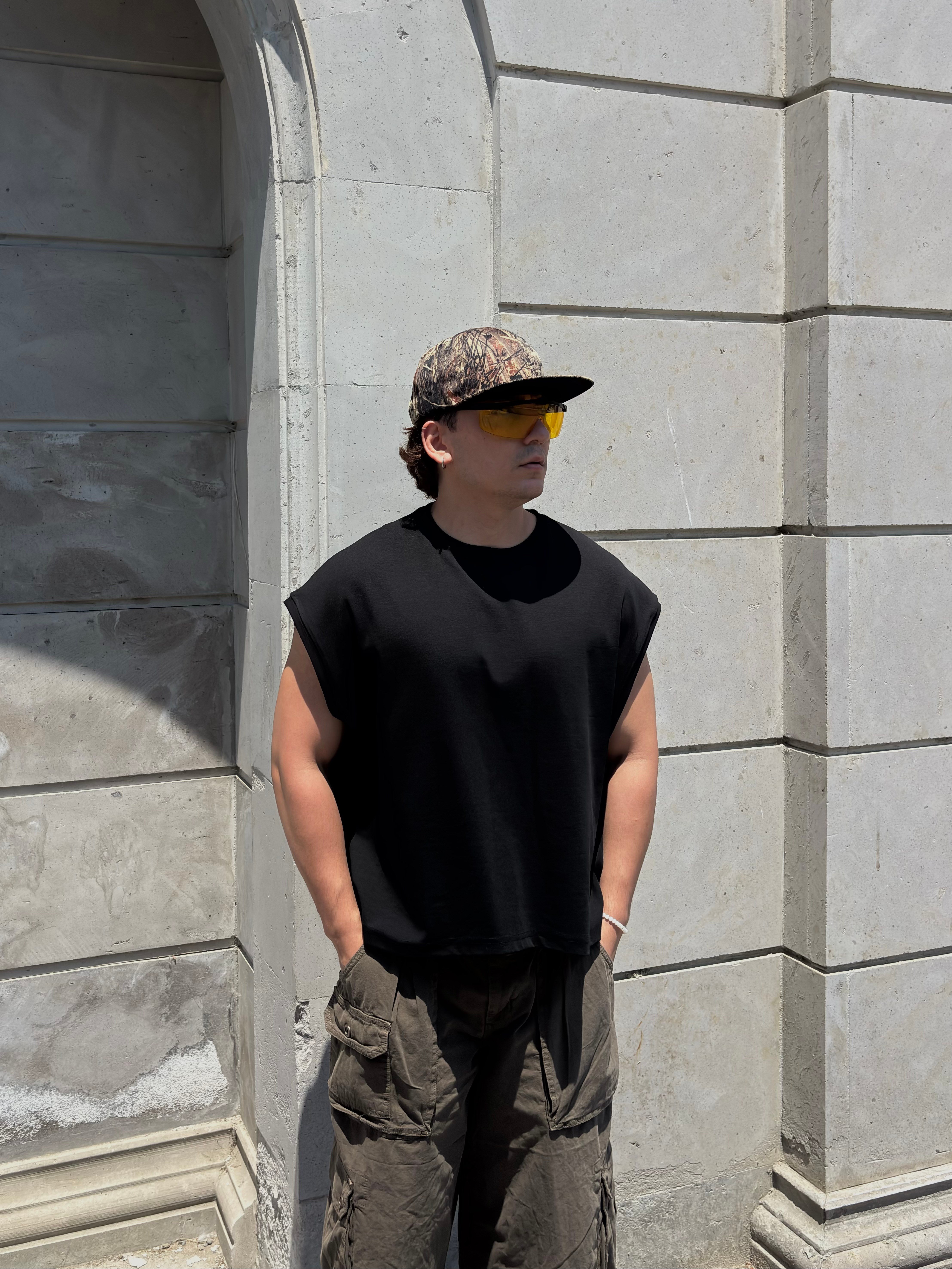 MW Premium Special Structure Oversized Sıfır Kol T-shirt
