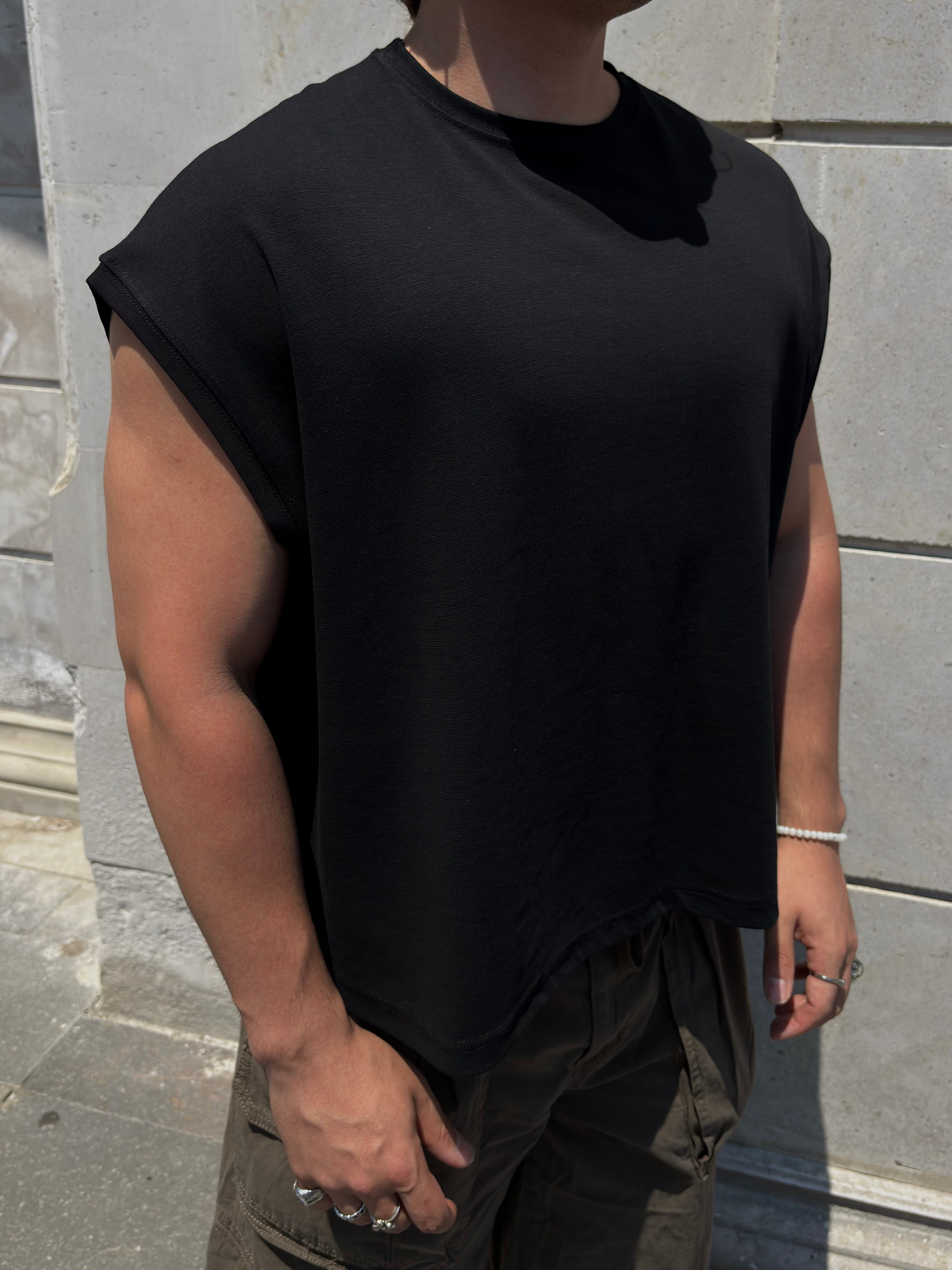 MW Premium Special Structure Oversized Sıfır Kol T-shirt