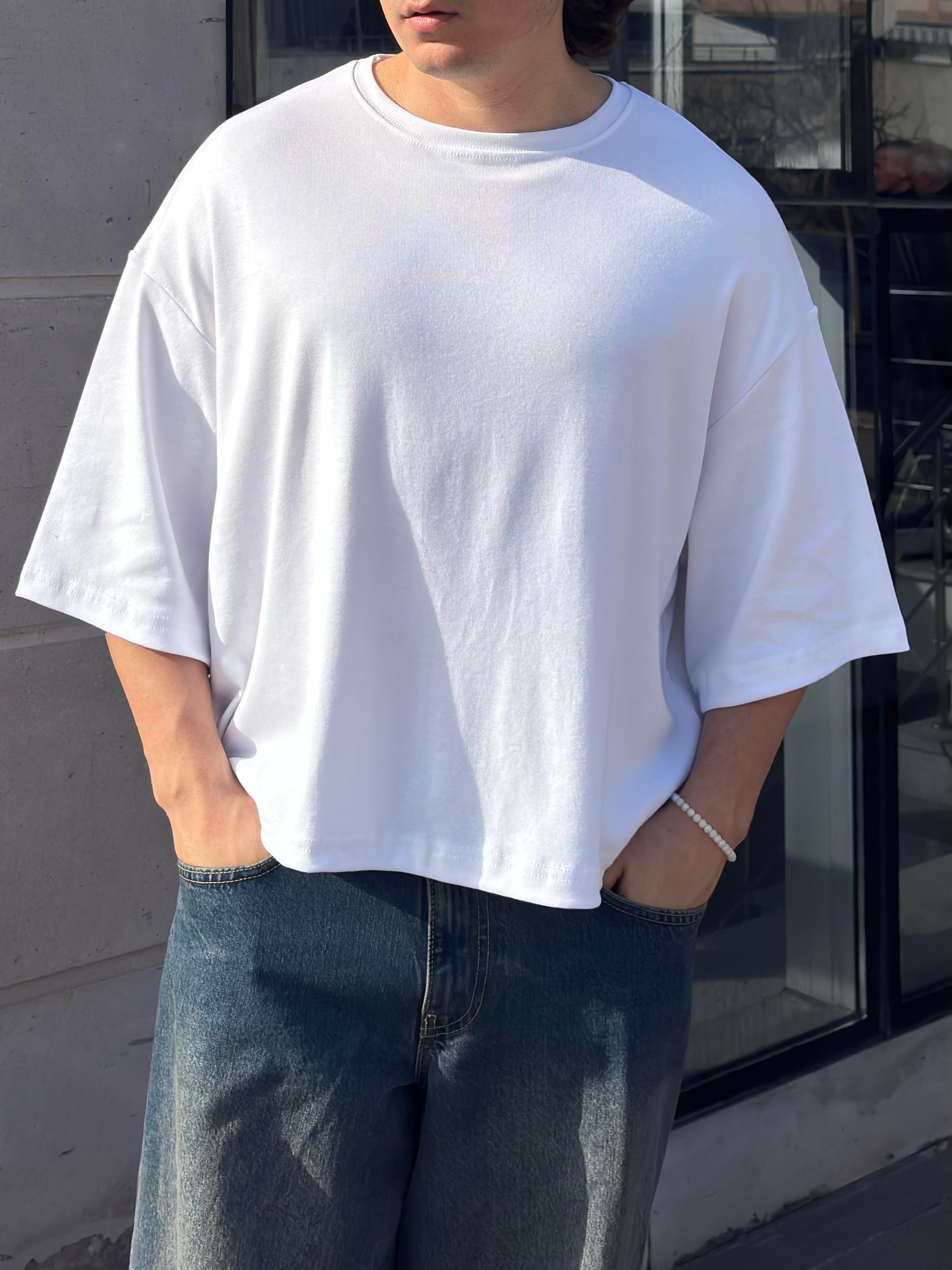 MW Premium Special Structure Oversized White T-shirt