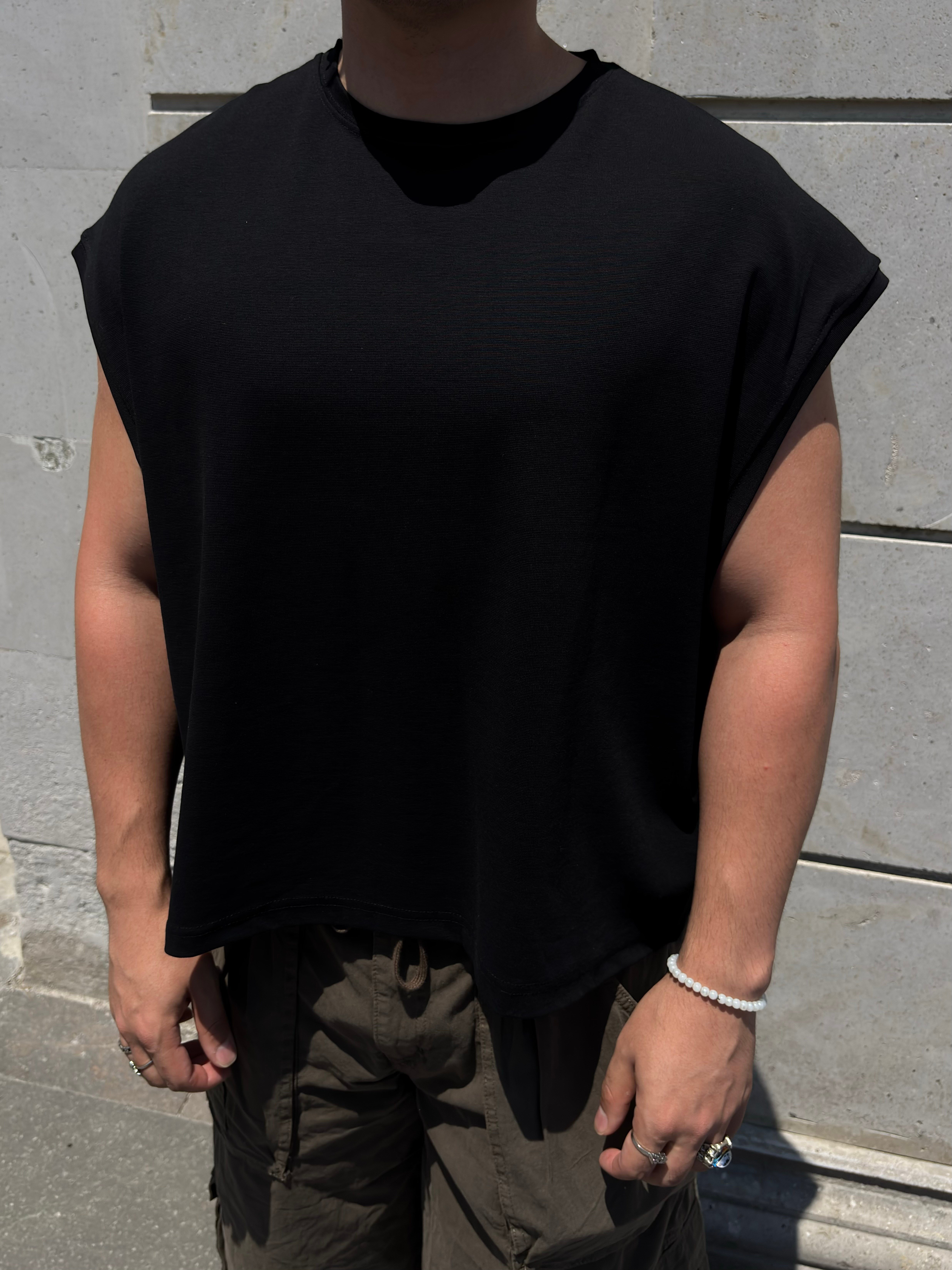 MW Premium Special Structure Oversized Sıfır Kol T-shirt