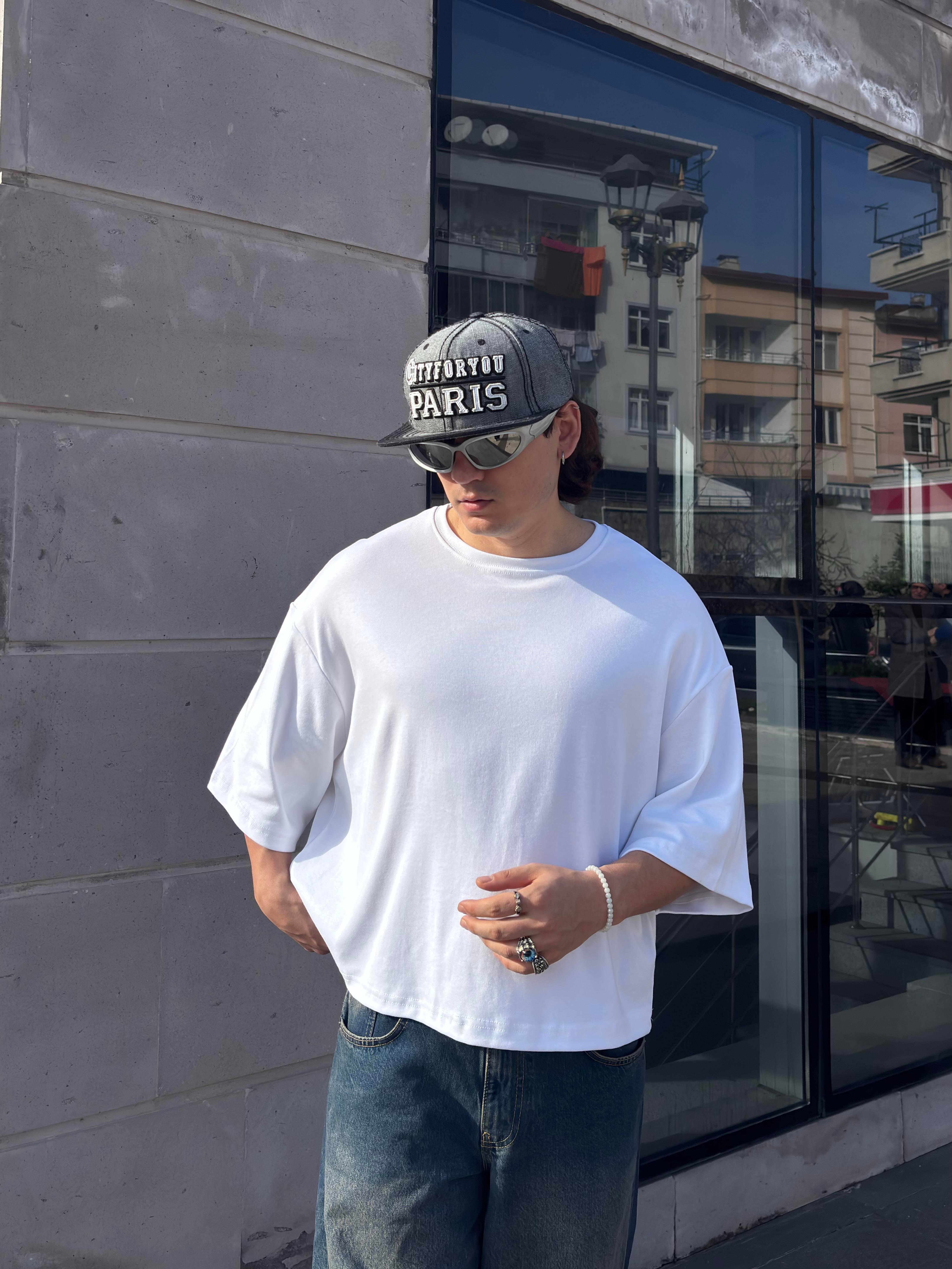 MW Premium Special Structure Oversized White T-shirt