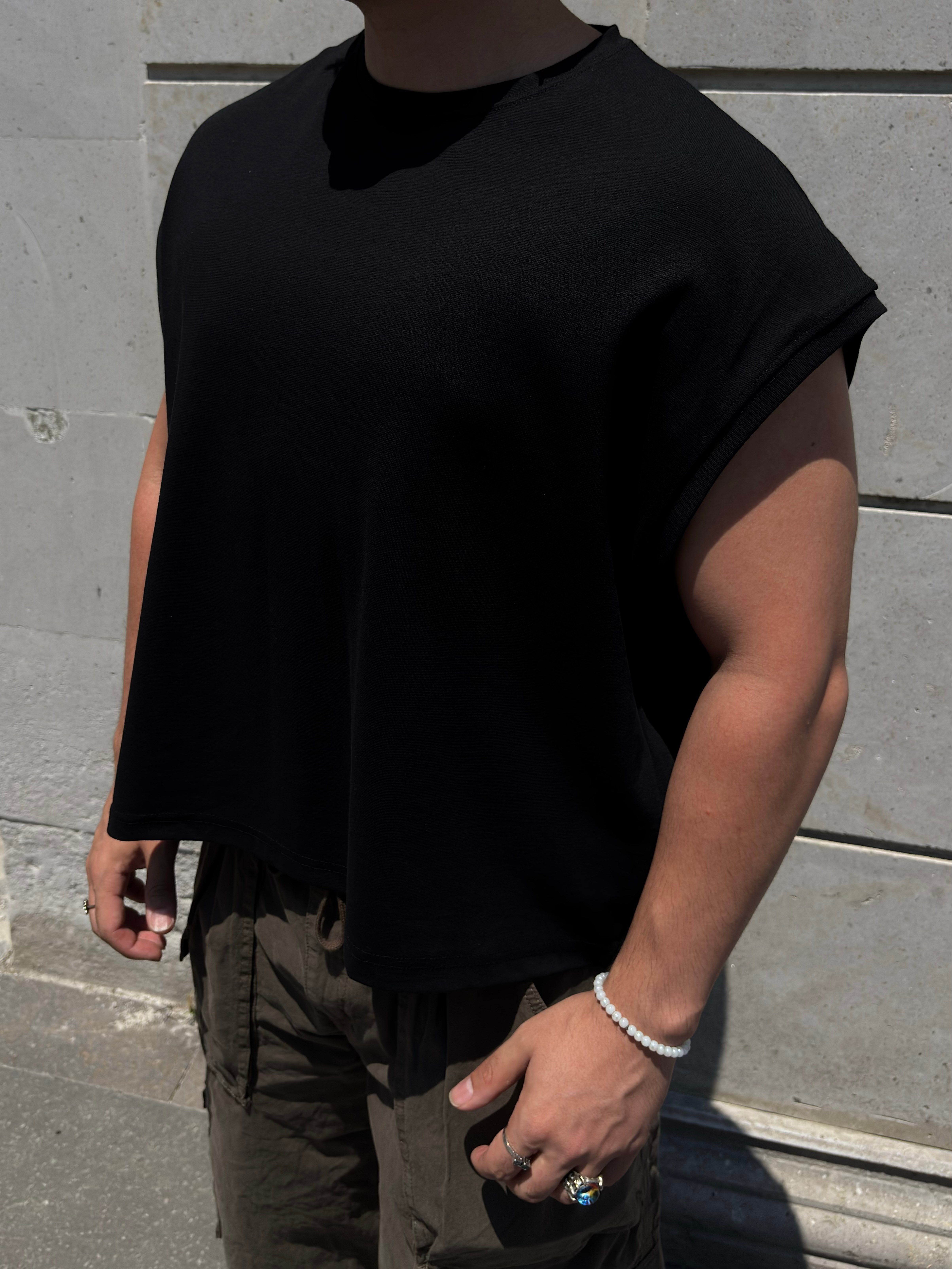 MW Premium Special Structure Oversized Sıfır Kol T-shirt