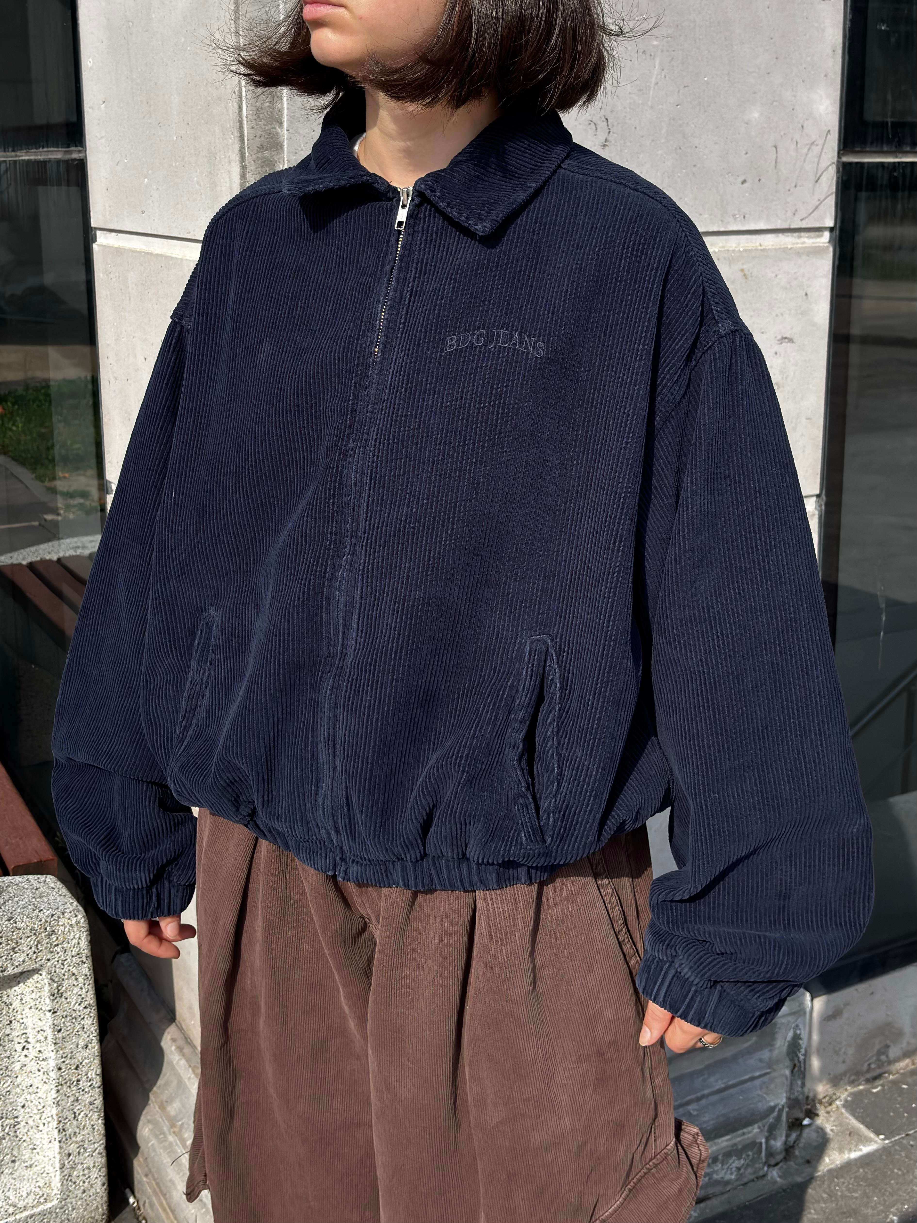 Navy Tone Harrington Kadife Boxy Fit Jacket