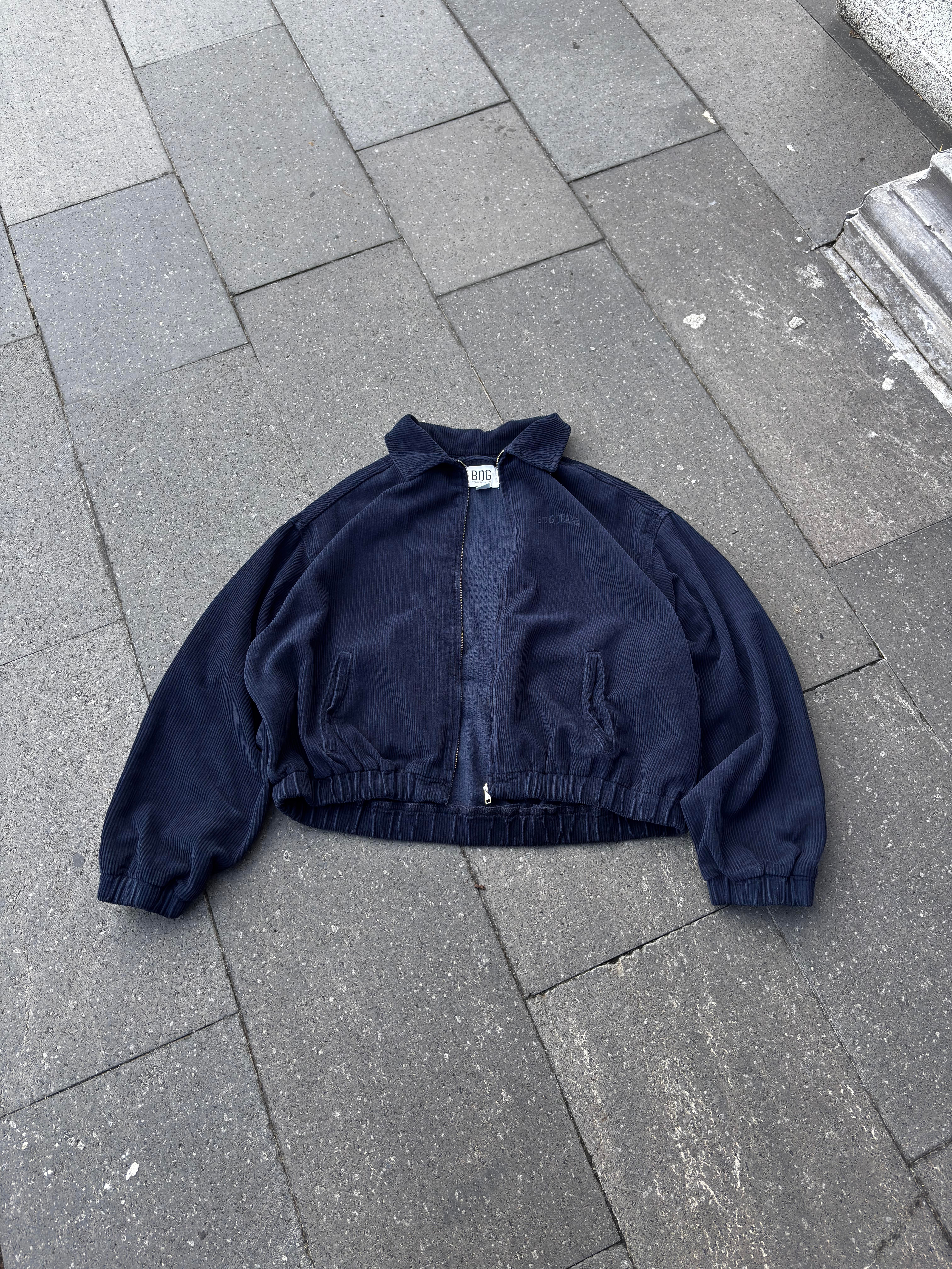 Navy Tone Harrington Kadife Boxy Fit Jacket
