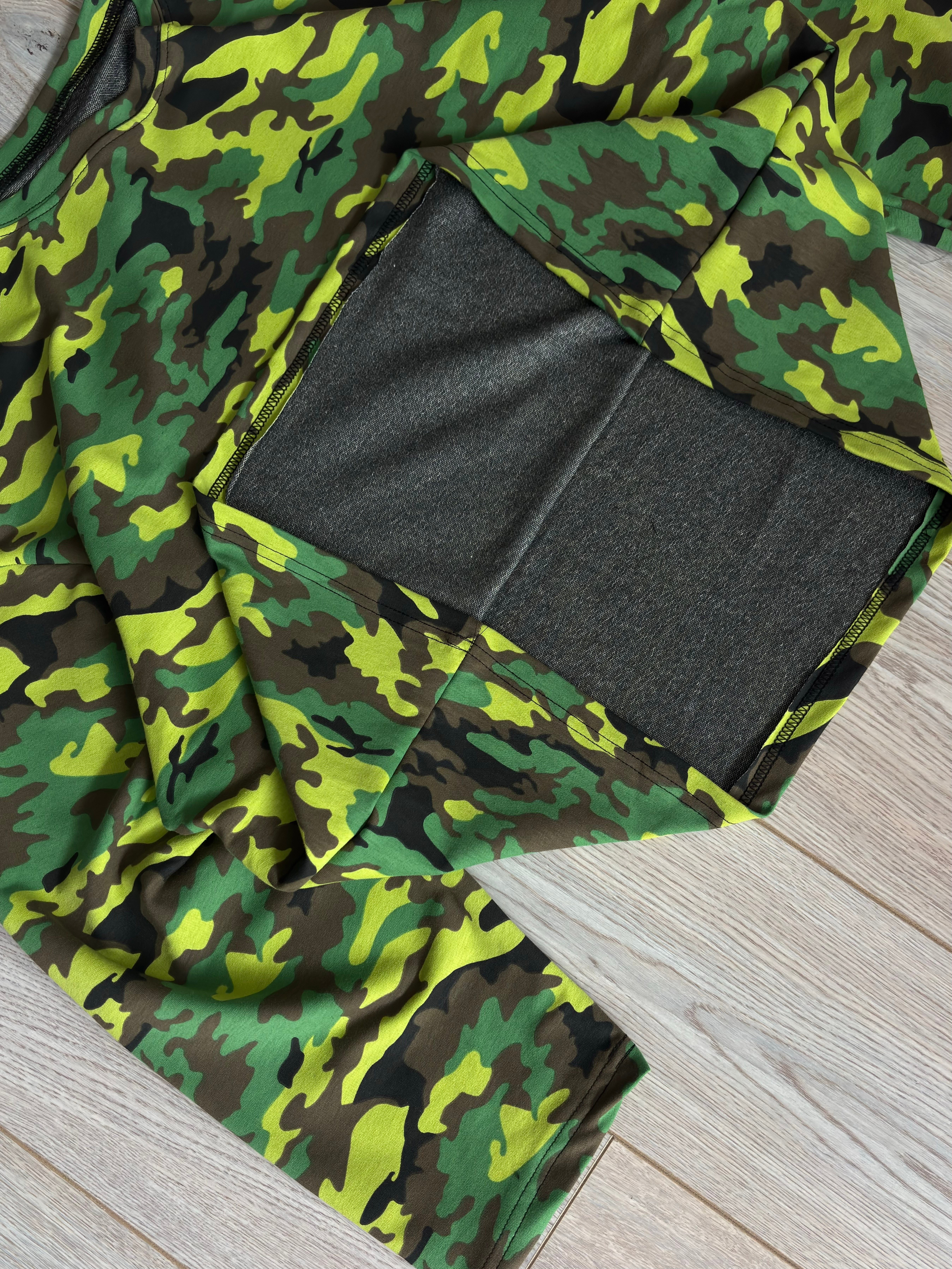 Neon Camo Boxy Oversized Sweat