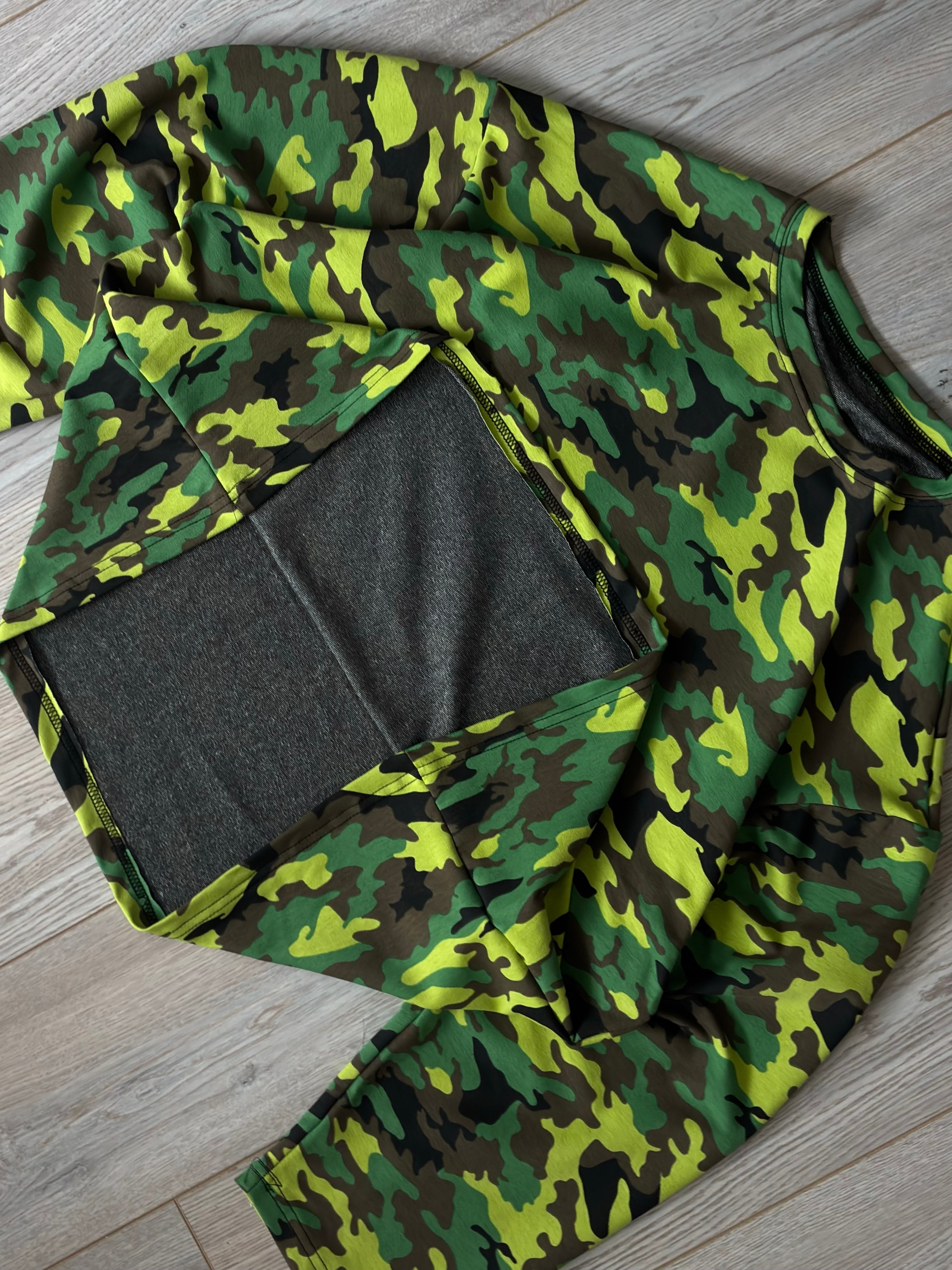Neon Camo Boxy Oversized Sweat