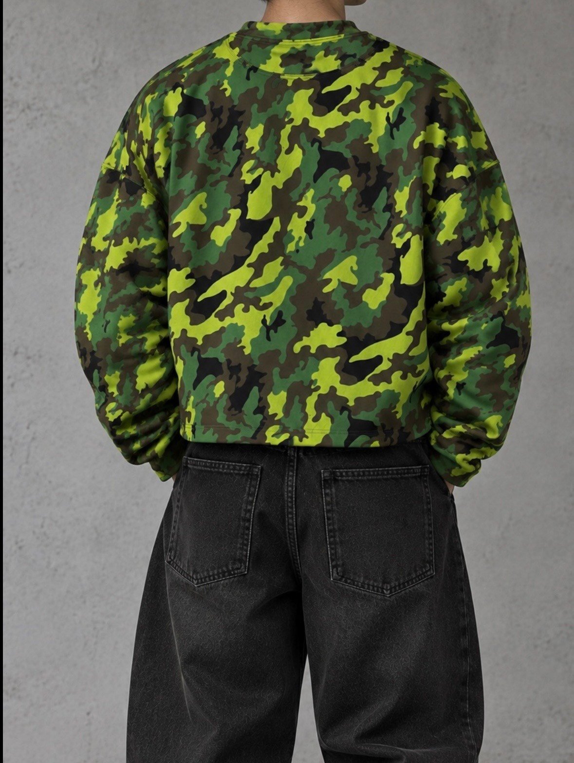 Neon Camo Boxy Oversized Sweat