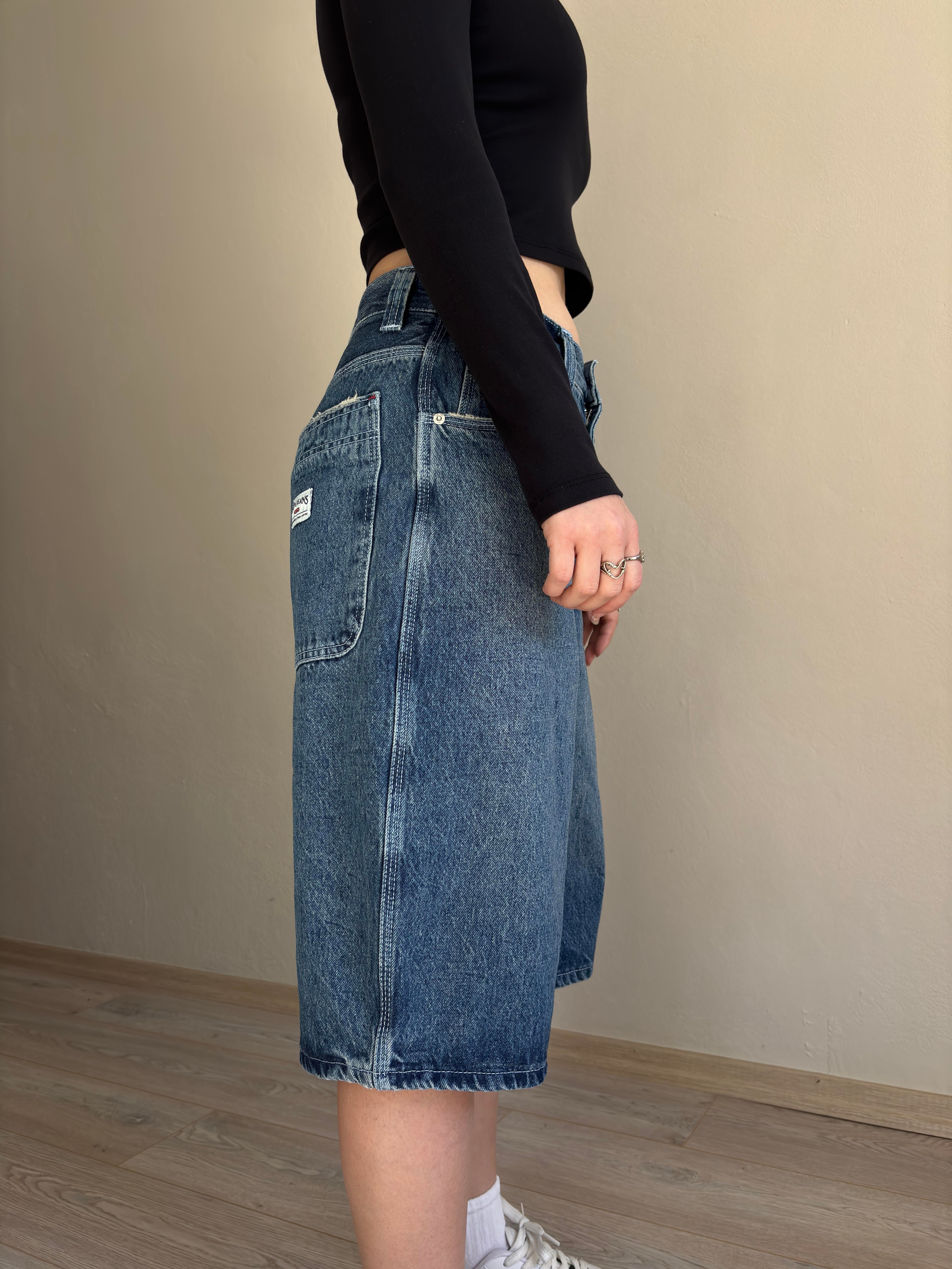 Nicola İndigo Longline Denim Jorts