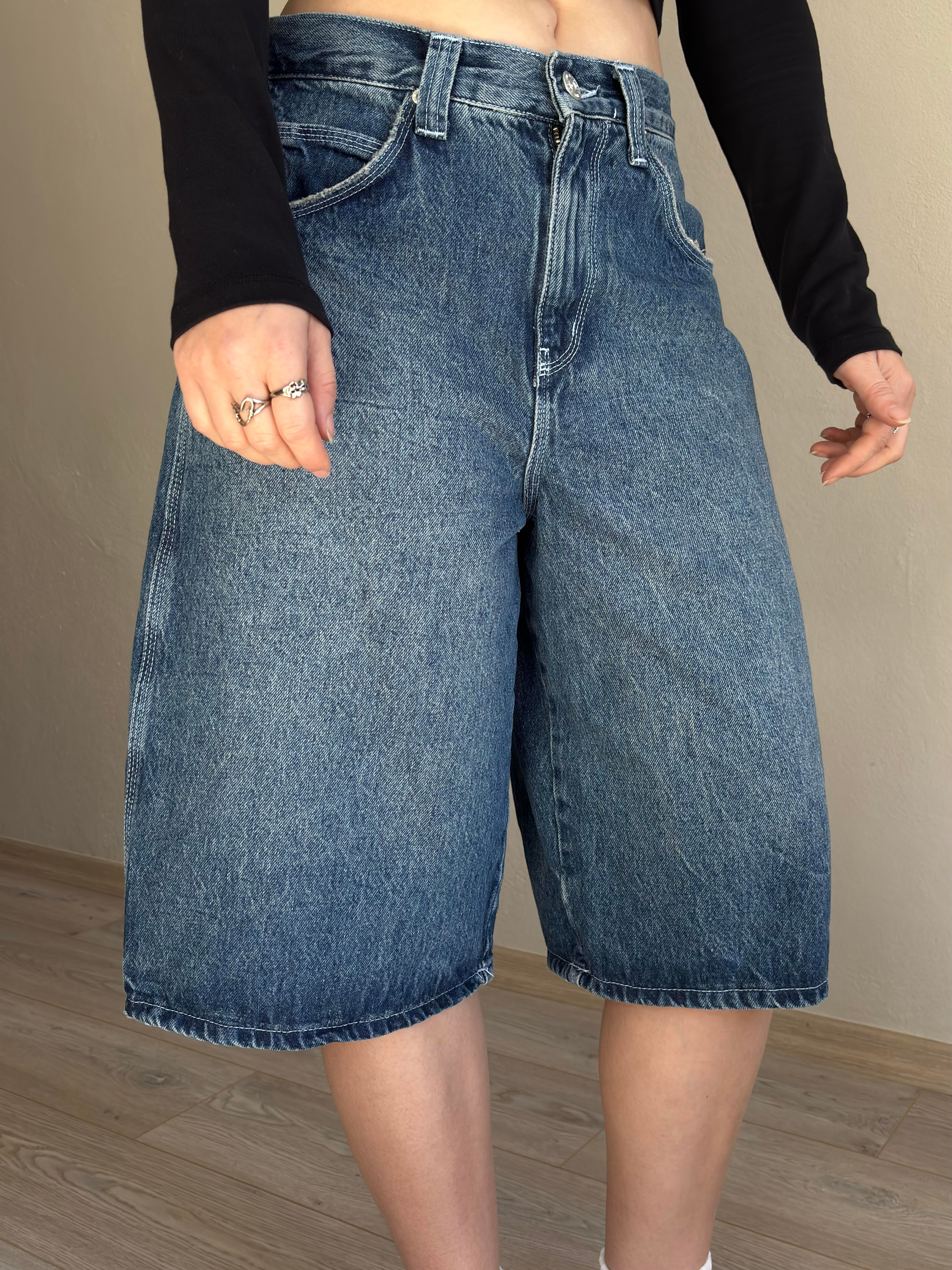 Nicola İndigo Longline Denim Jorts