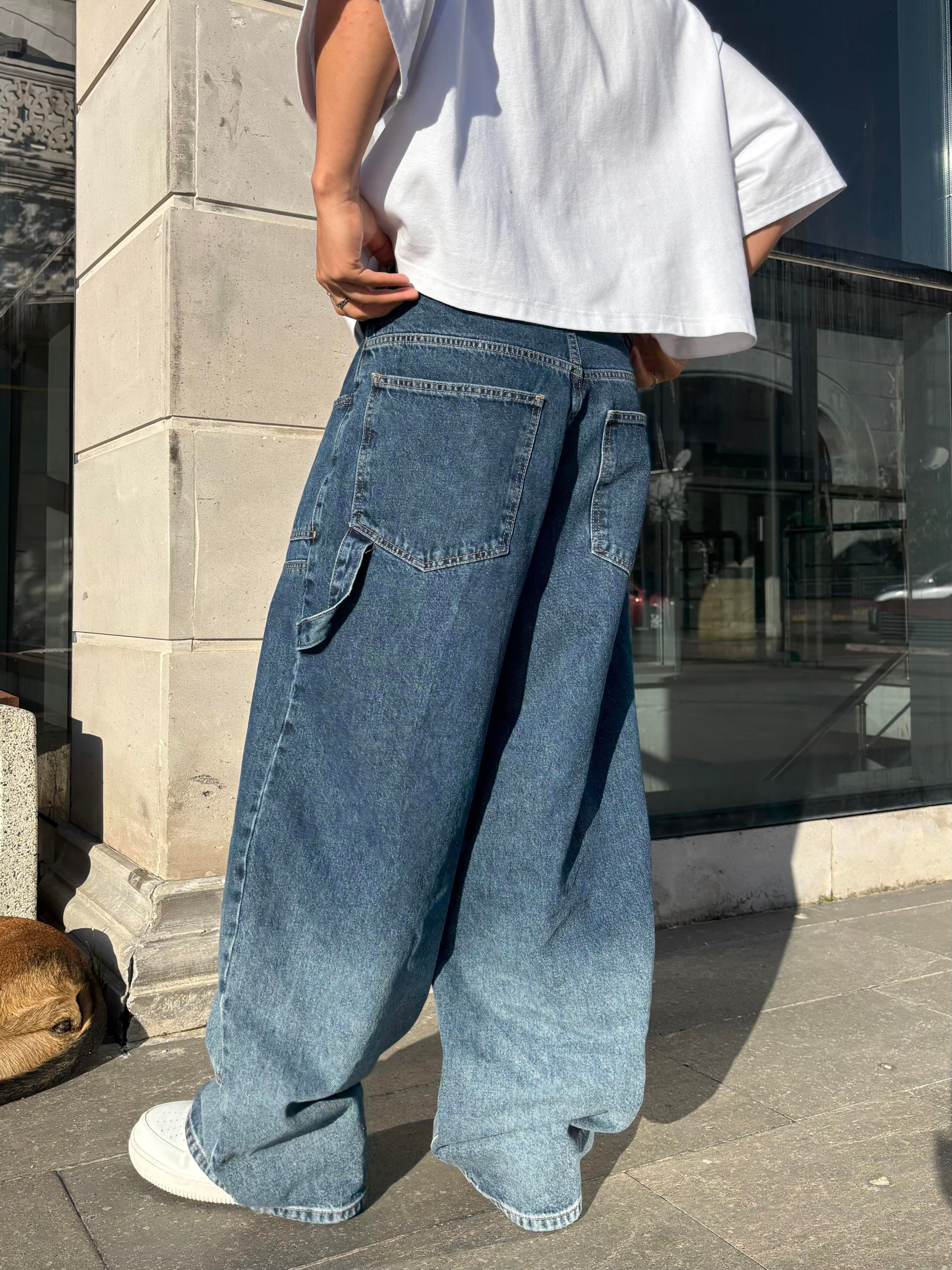 Premium Acid Wash Blue Ekstreme Baggy Jean