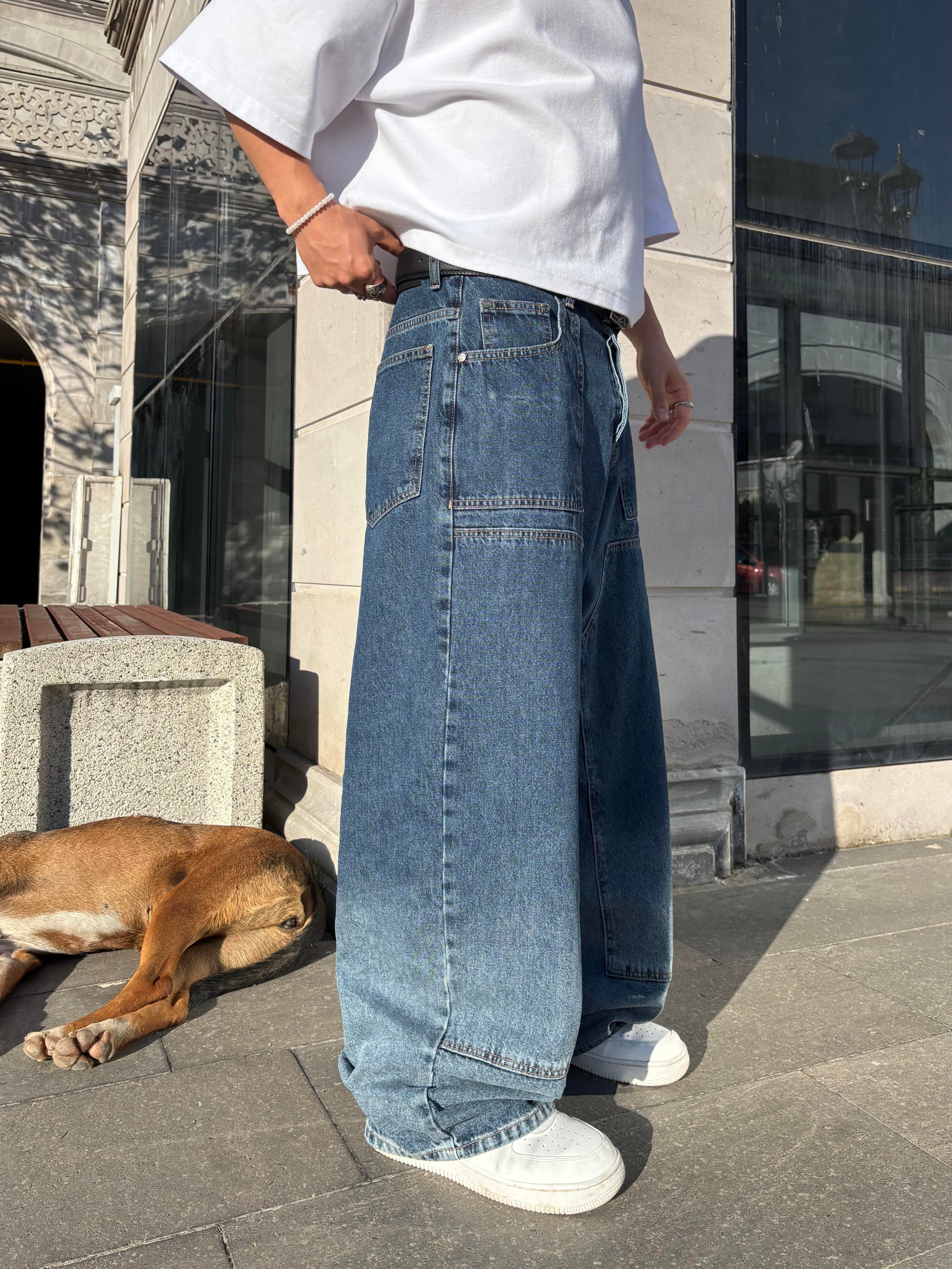 Premium Acid Wash Blue Ekstreme Baggy Jean