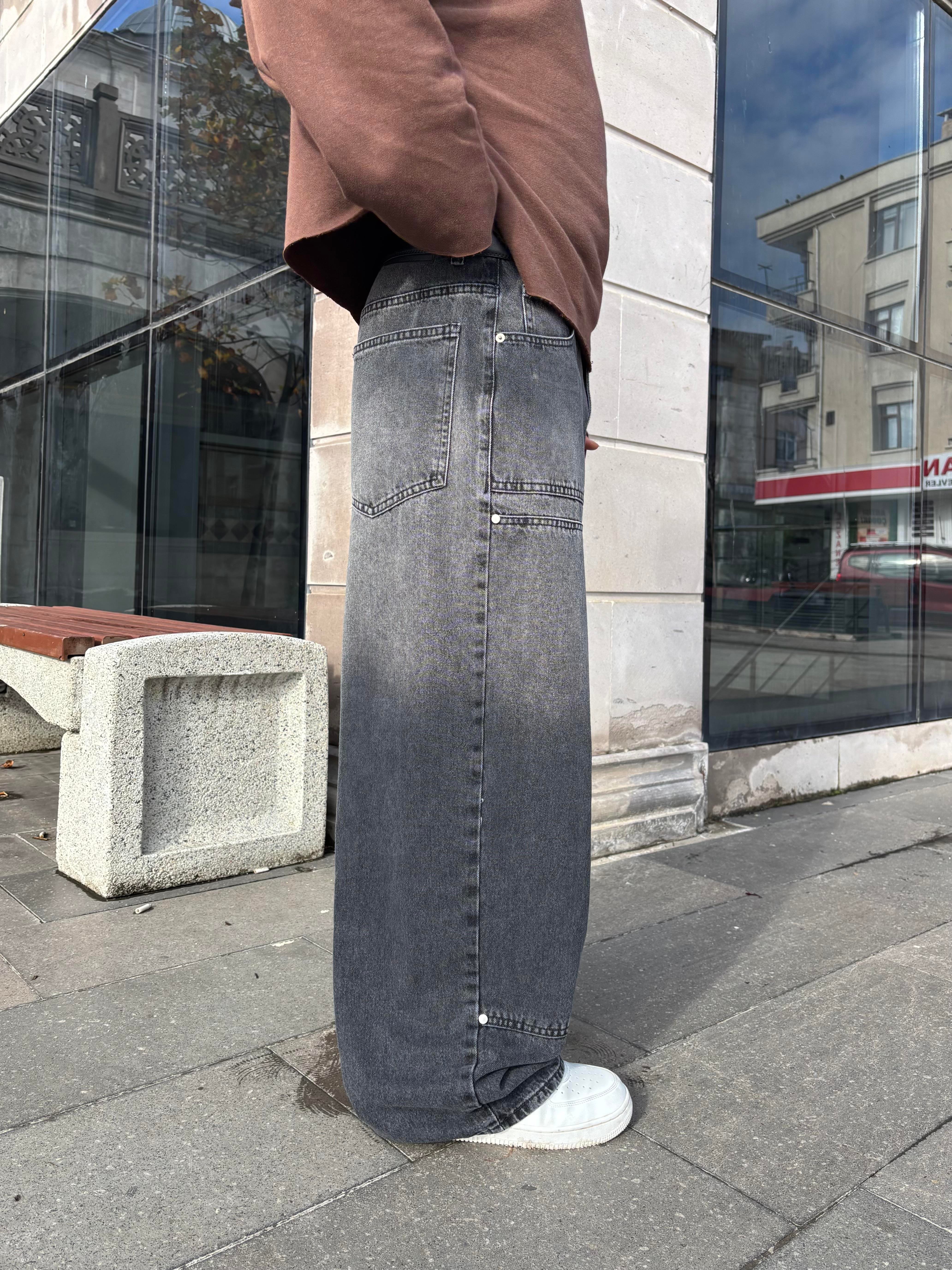 Premium Acid Wash Grey Ekstreme Baggy Jean