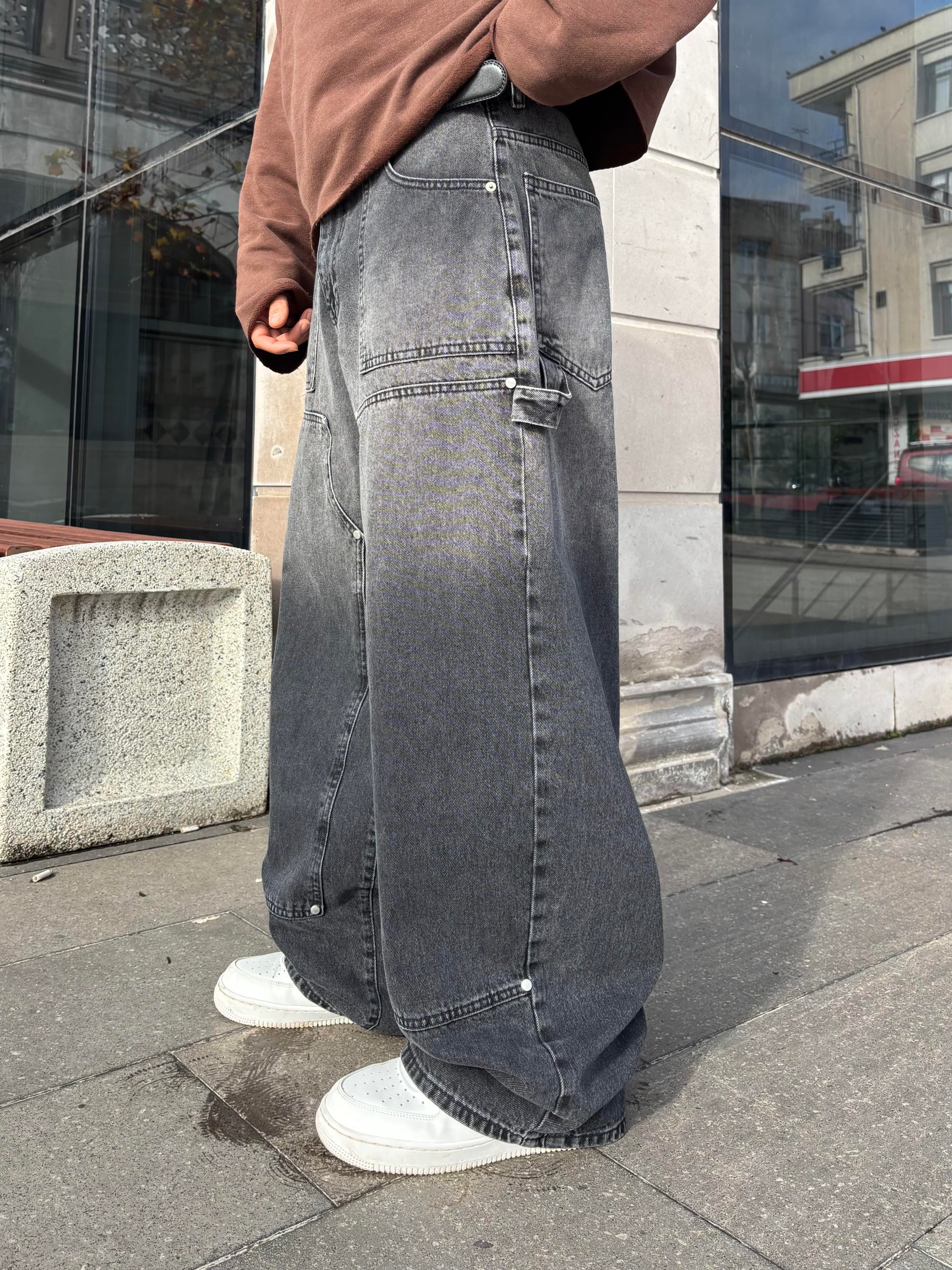 Premium Acid Wash Grey Ekstreme Baggy Jean