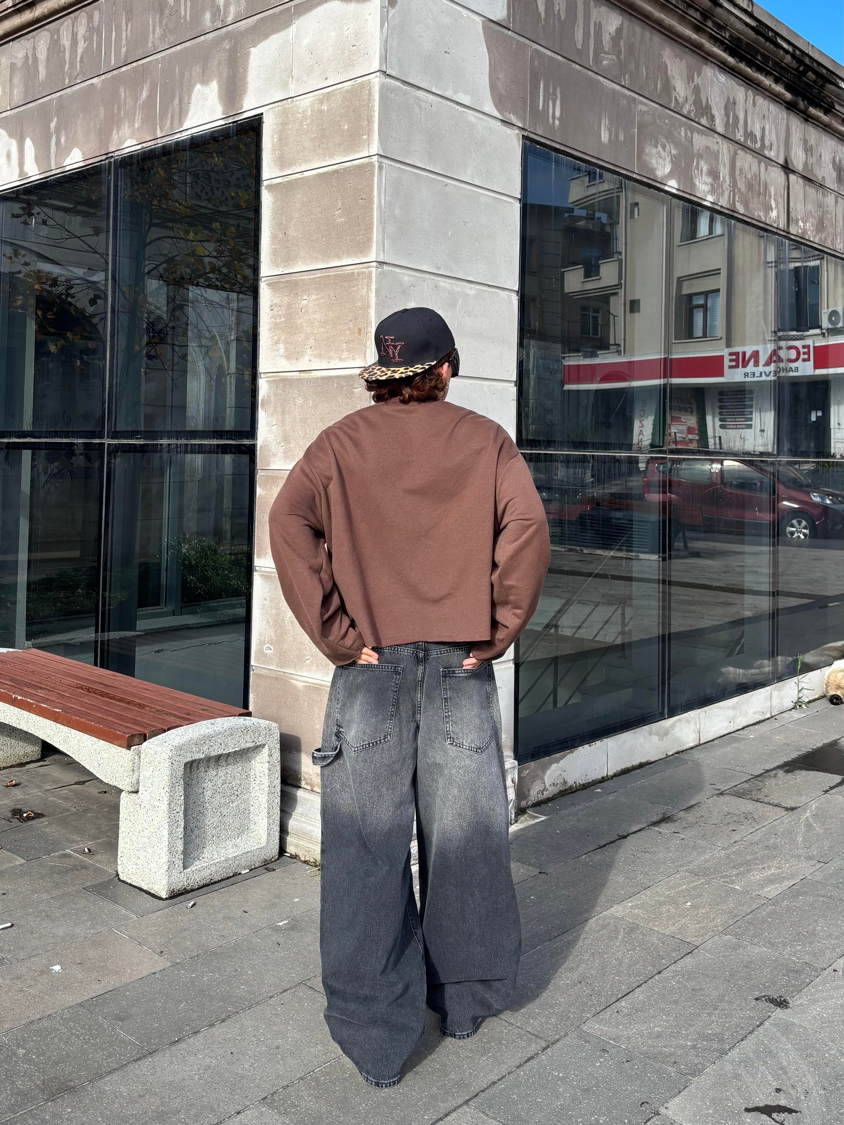 Premium Acid Wash Grey Ekstreme Baggy Jean