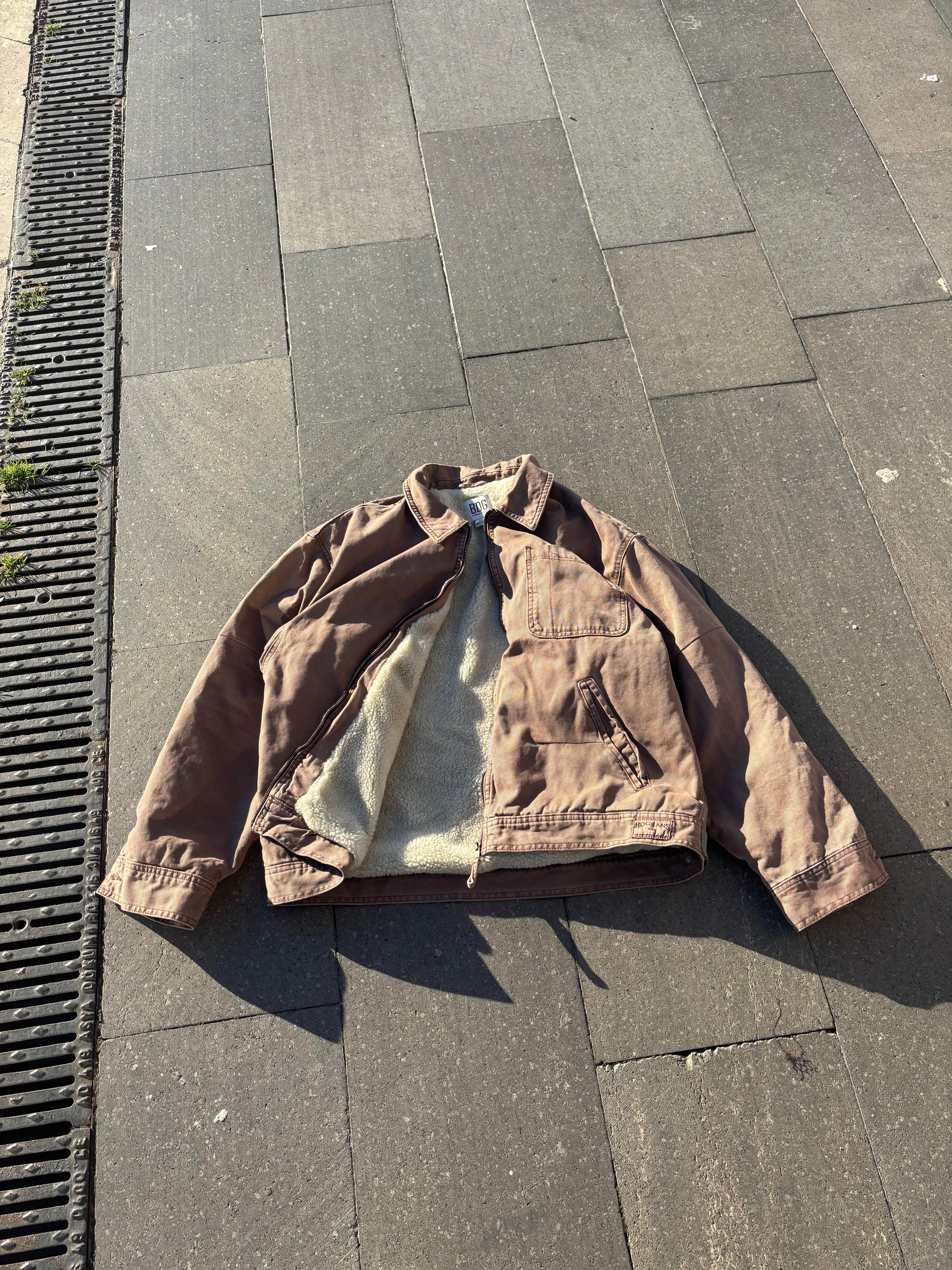 Premium Alba Brown Zip-Through Worker Jacket