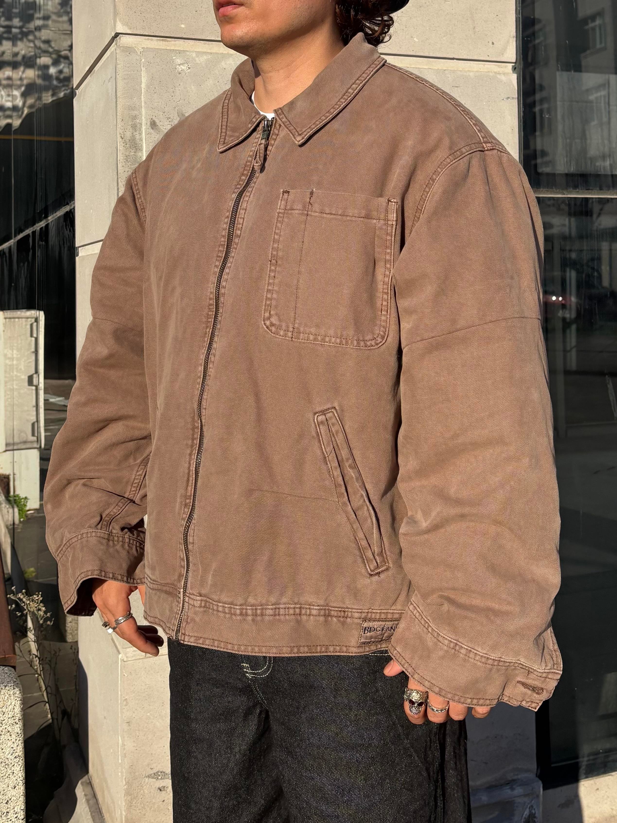 Premium Alba Brown Zip-Through Worker Jacket