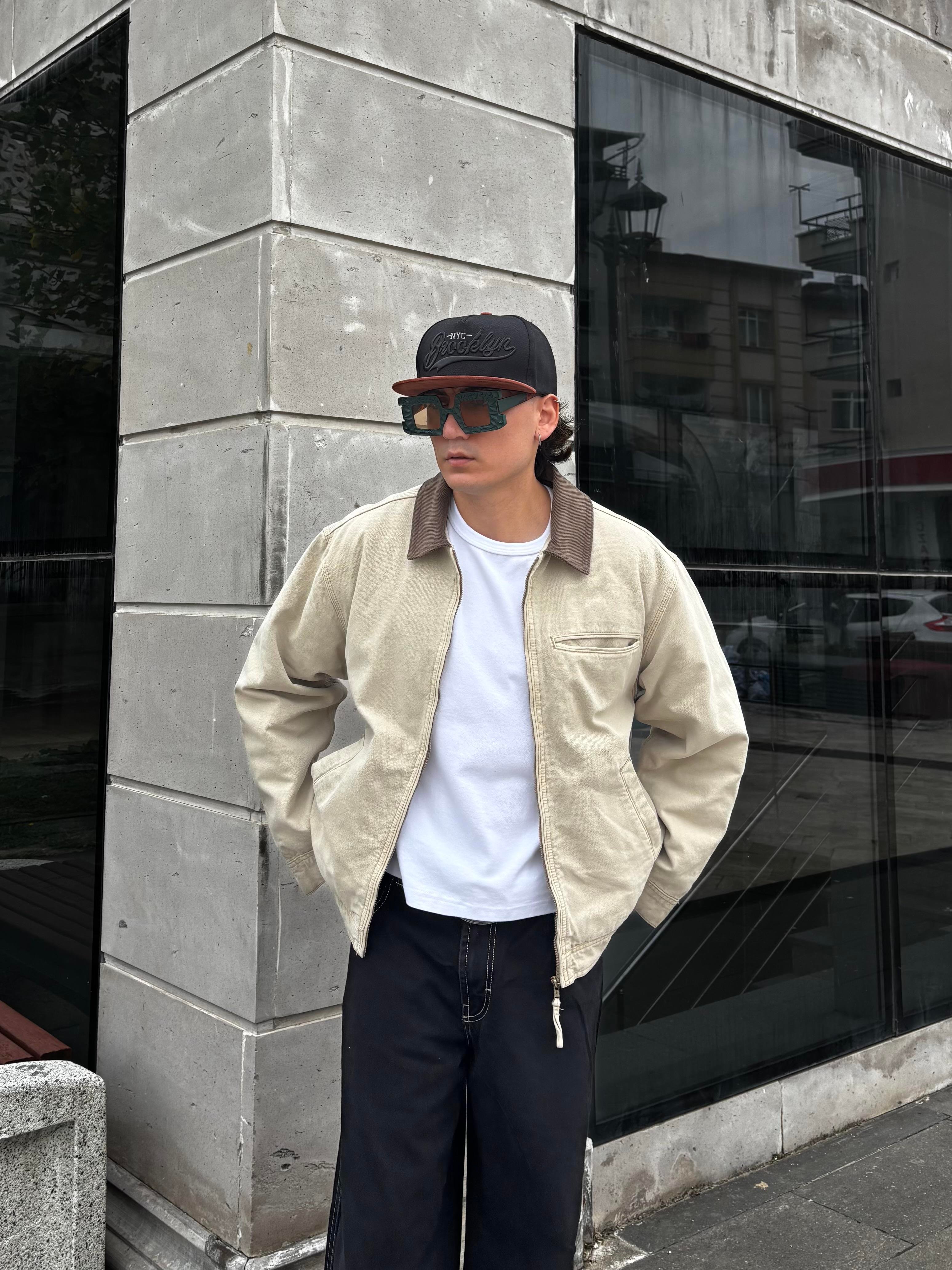 Premium Alba Camel Canvas Jacket