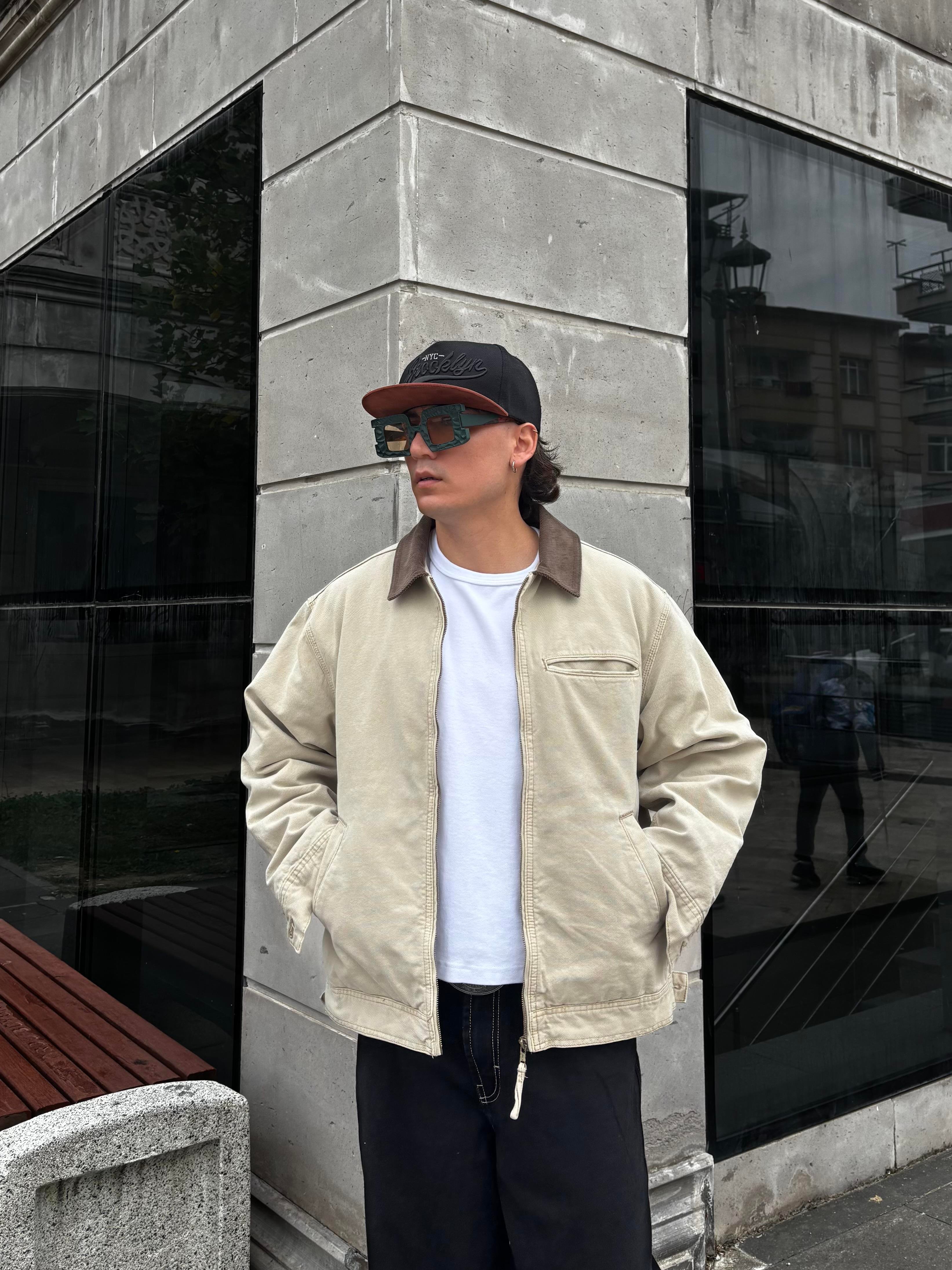 Premium Alba Camel Canvas Jacket