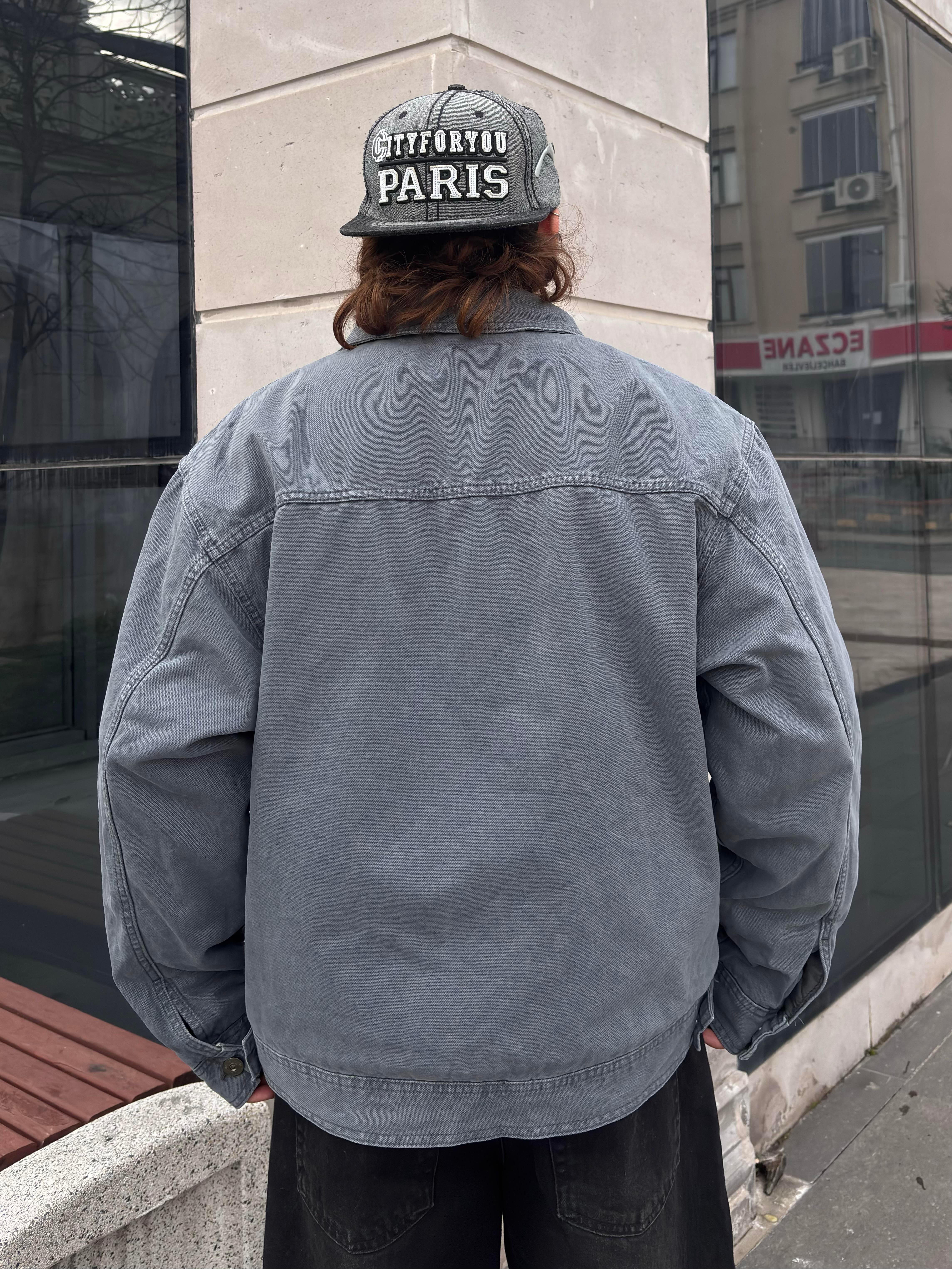 Premium Alba Slate Zip Through Worker Jacket