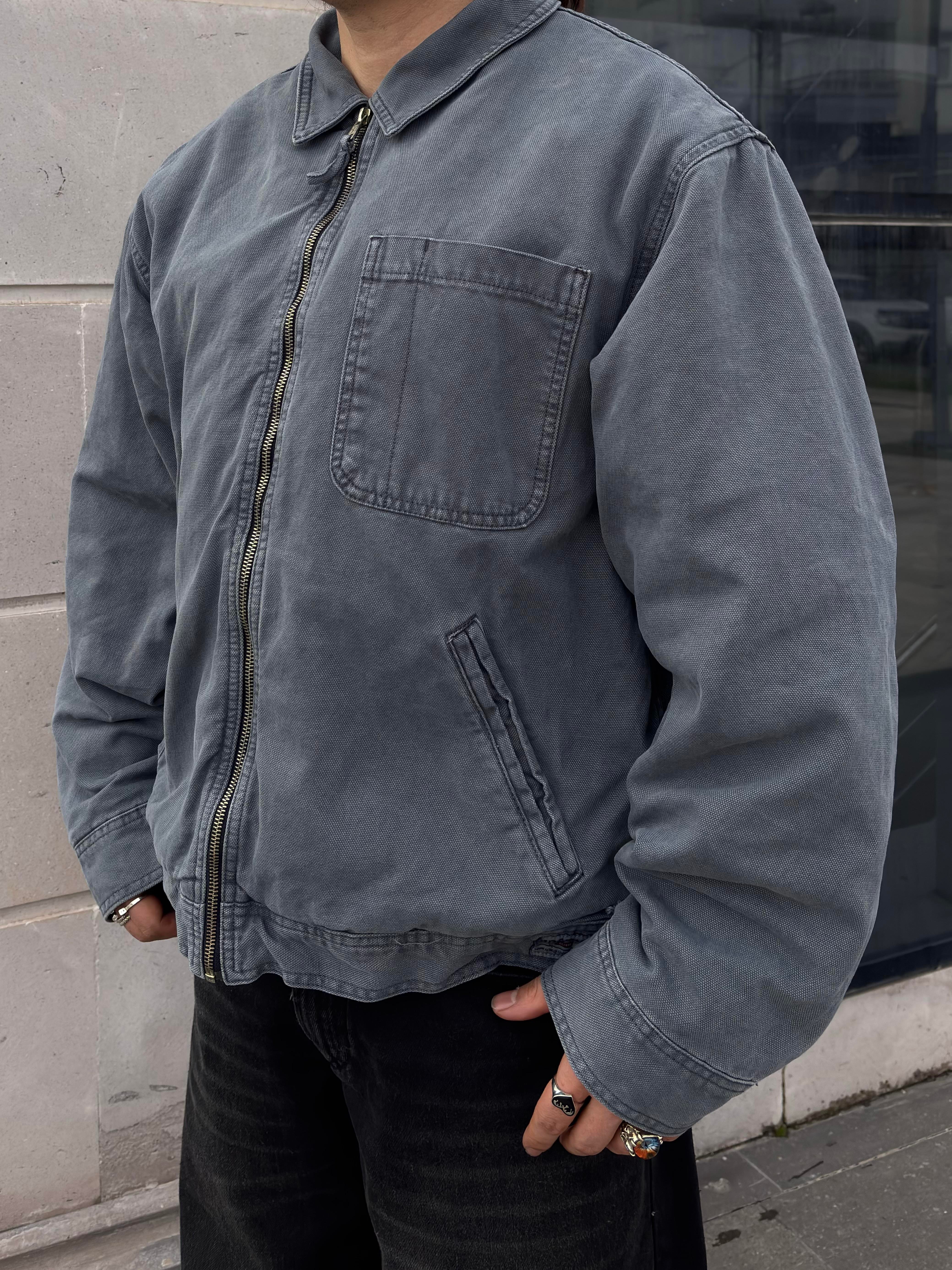 Premium Alba Slate Zip Through Worker Jacket