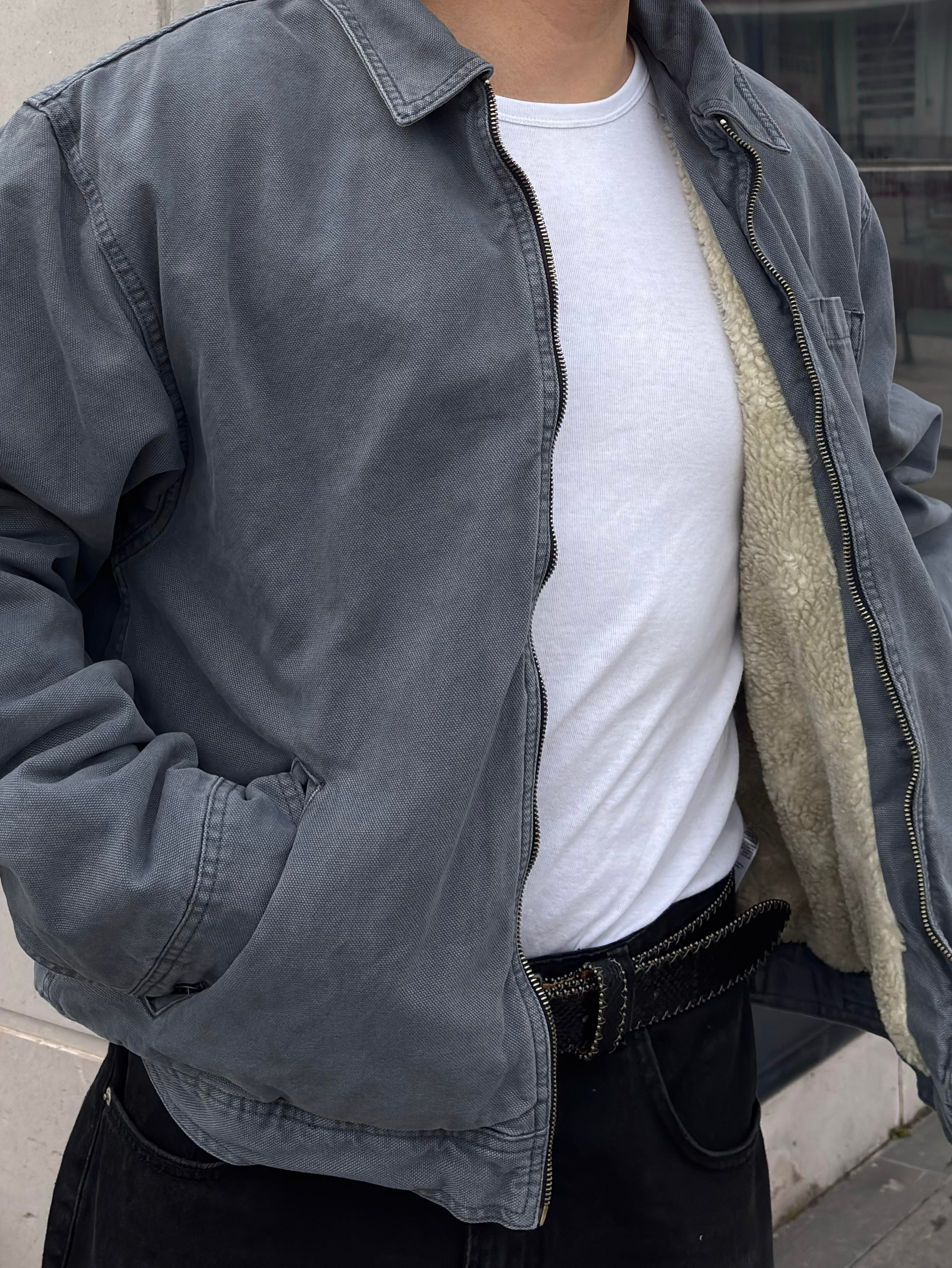 Premium Alba Slate Zip Through Worker Jacket