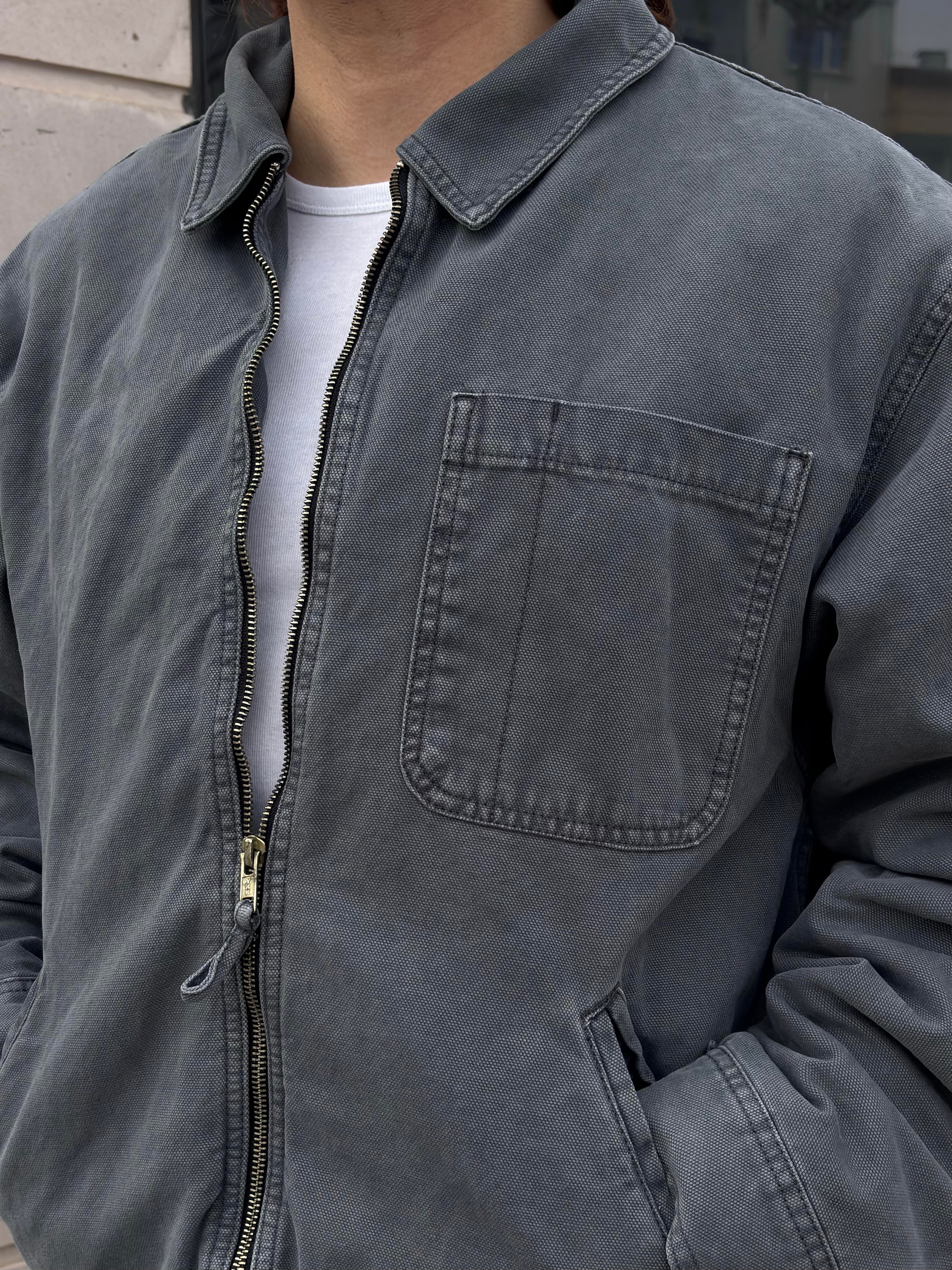 Premium Alba Slate Zip Through Worker Jacket