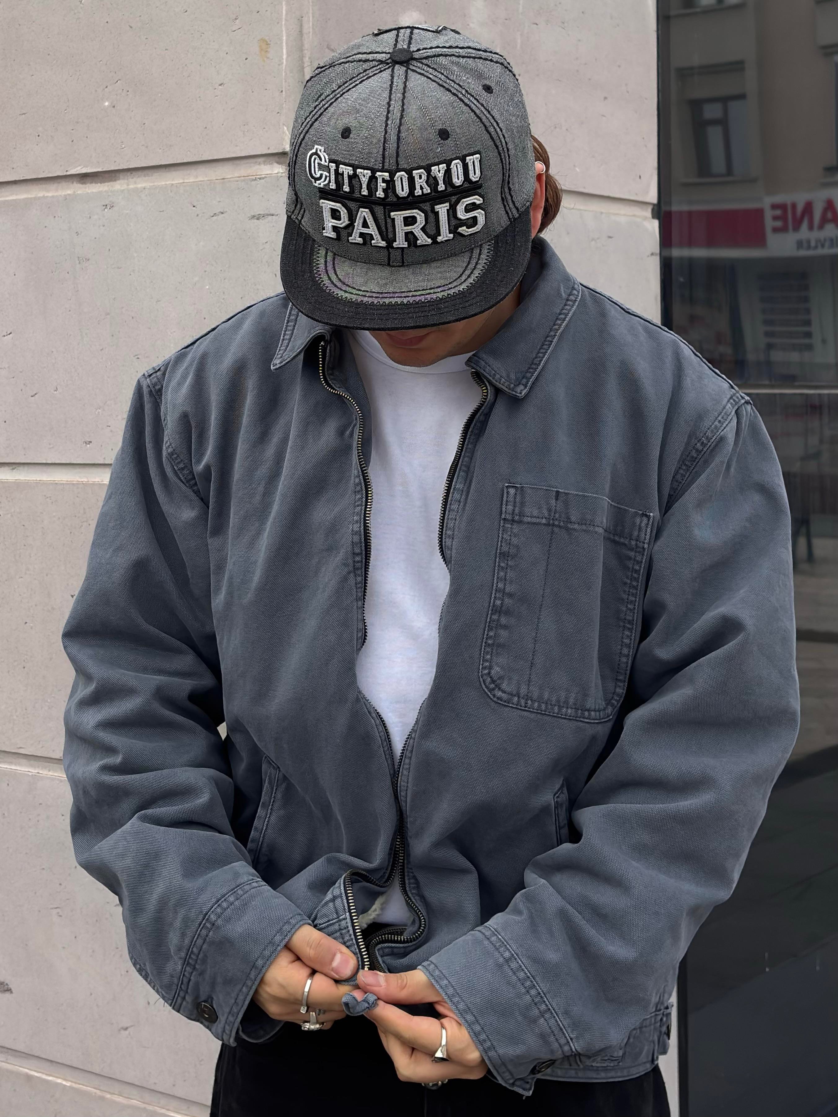 Premium Alba Slate Zip Through Worker Jacket