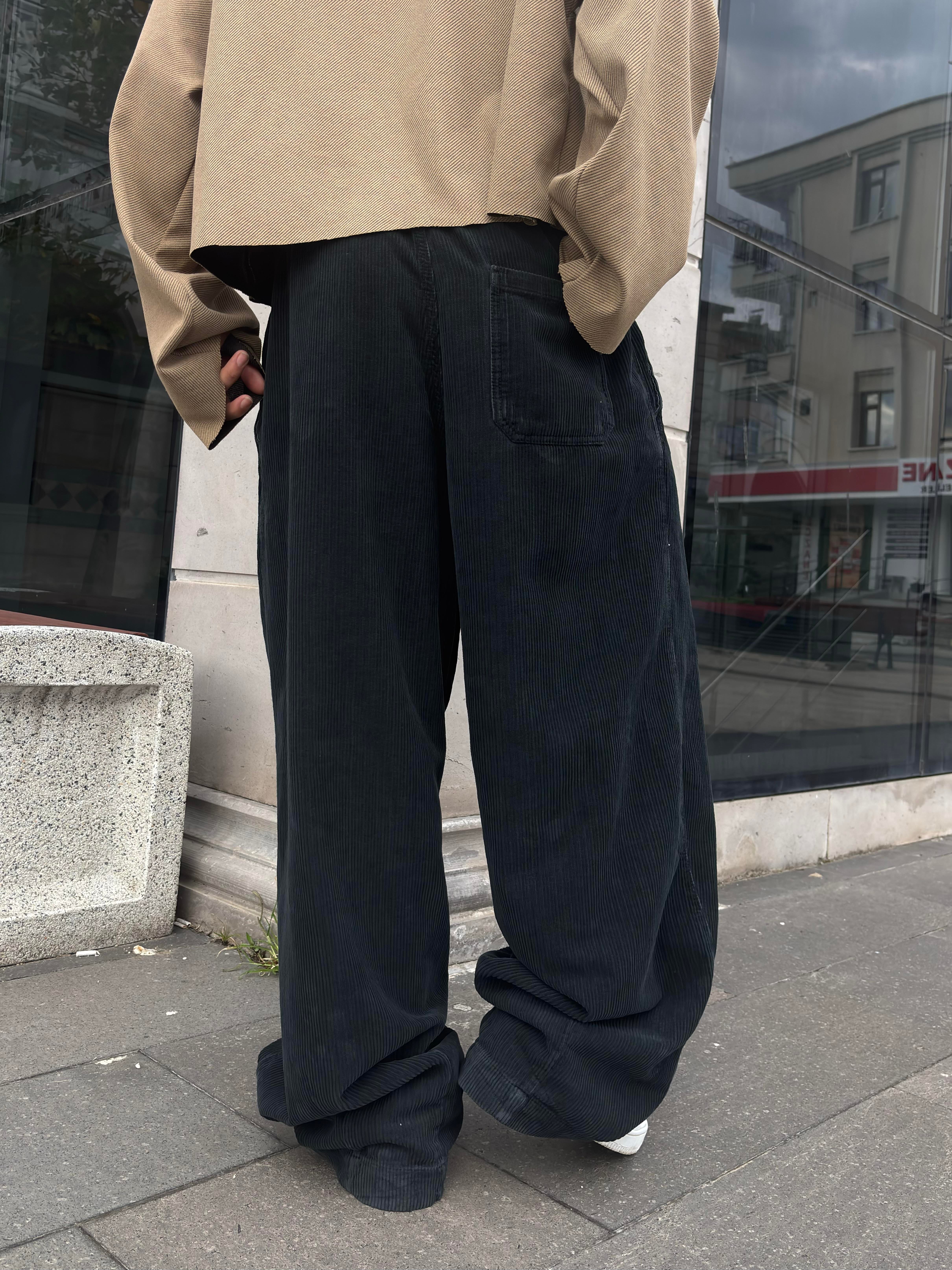 Premium Antrasit Tone Conduroy Baggy Pants