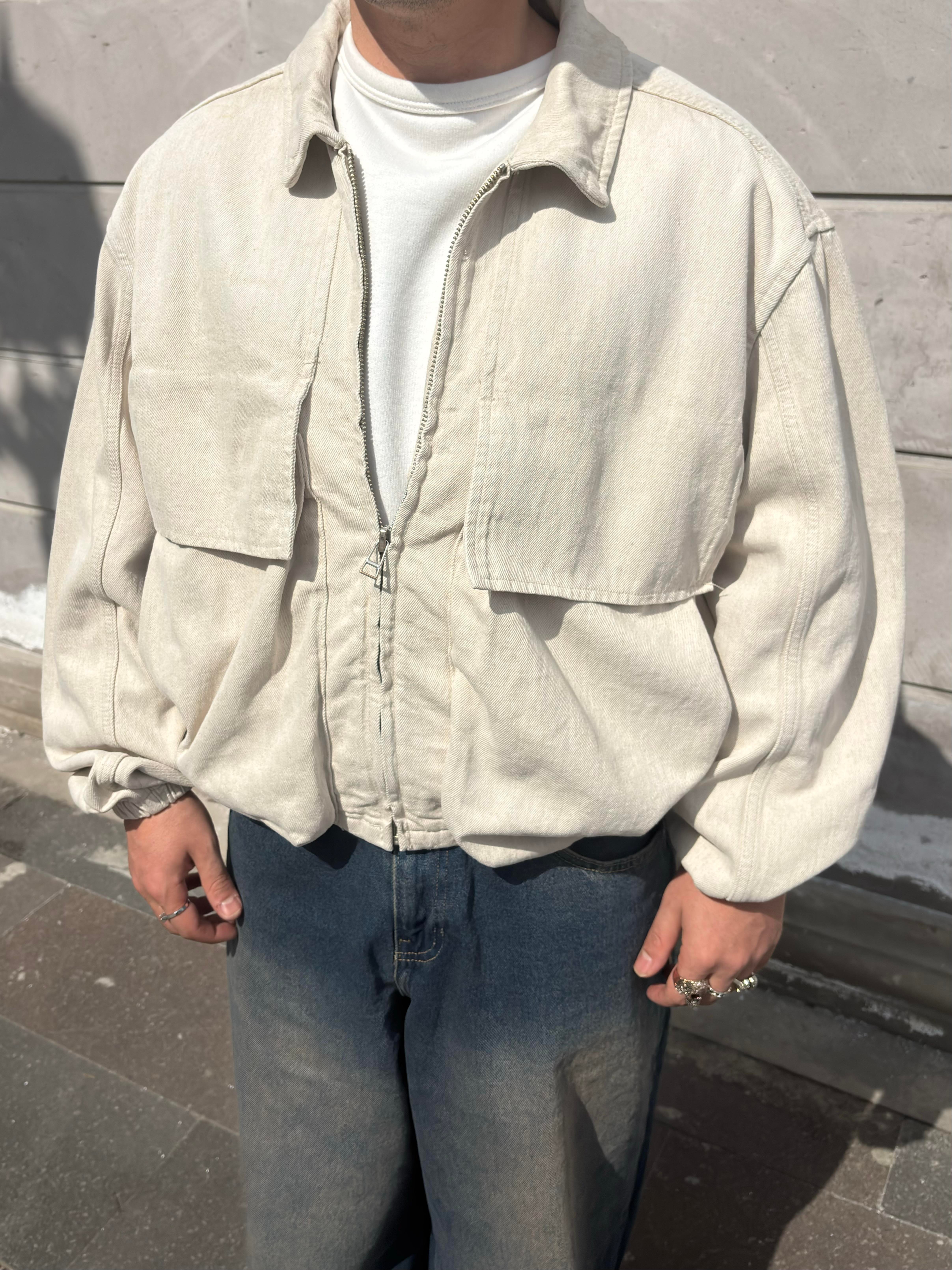 Premium Big Pocket Bomber Denim Jacket