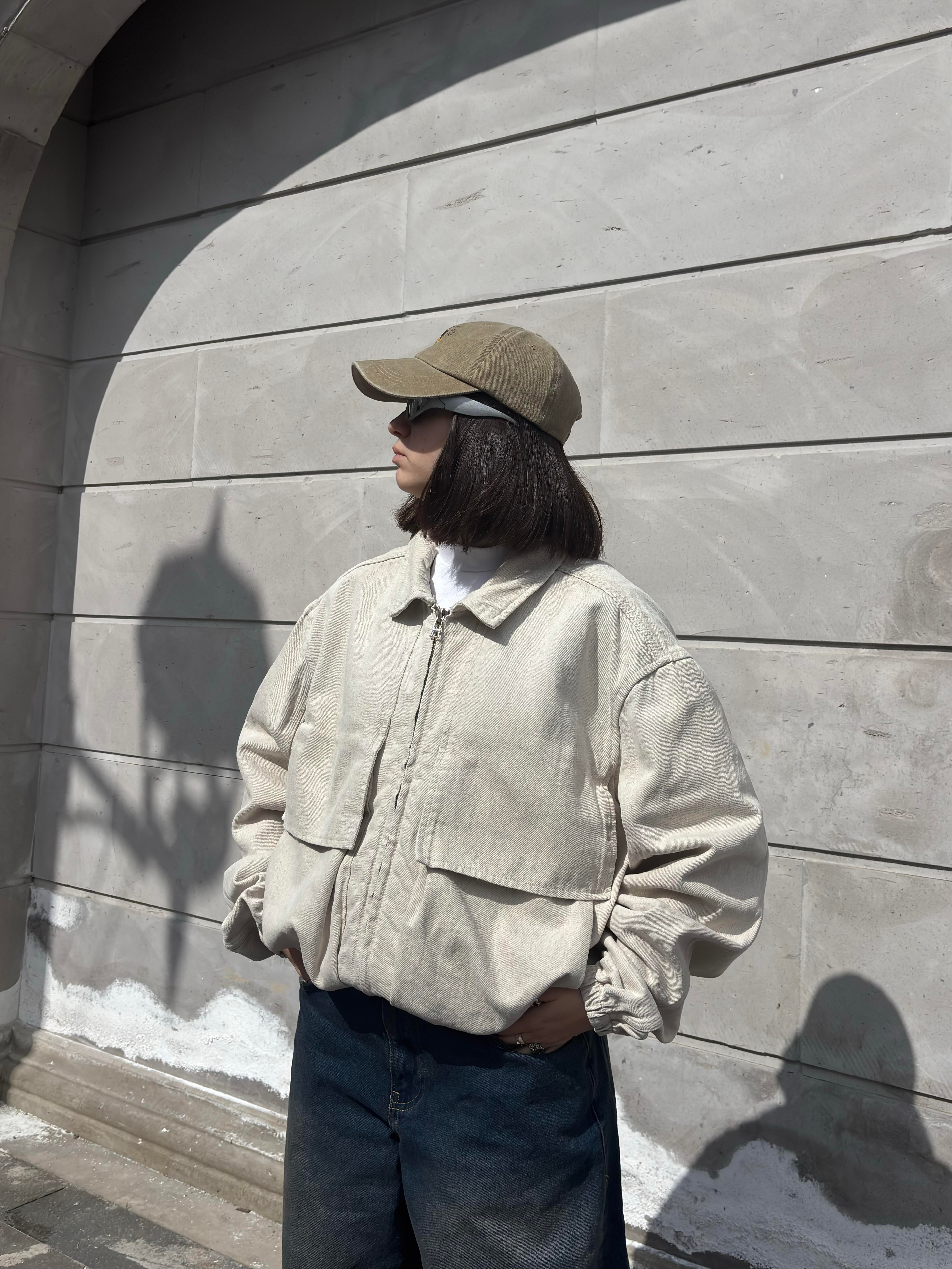 Premium Big Pocket Bomber Denim Jacket
