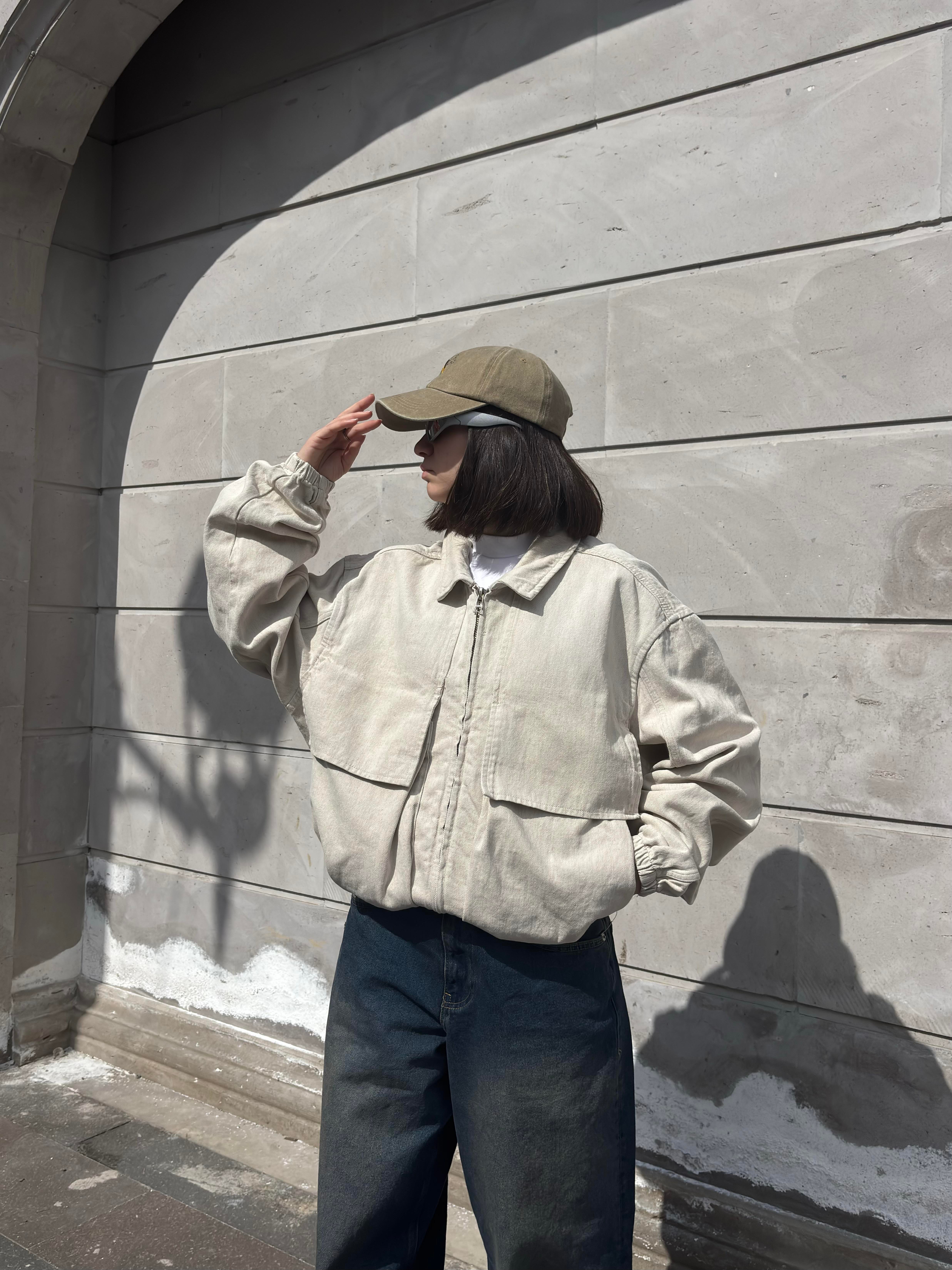 Premium Big Pocket Bomber Denim Jacket