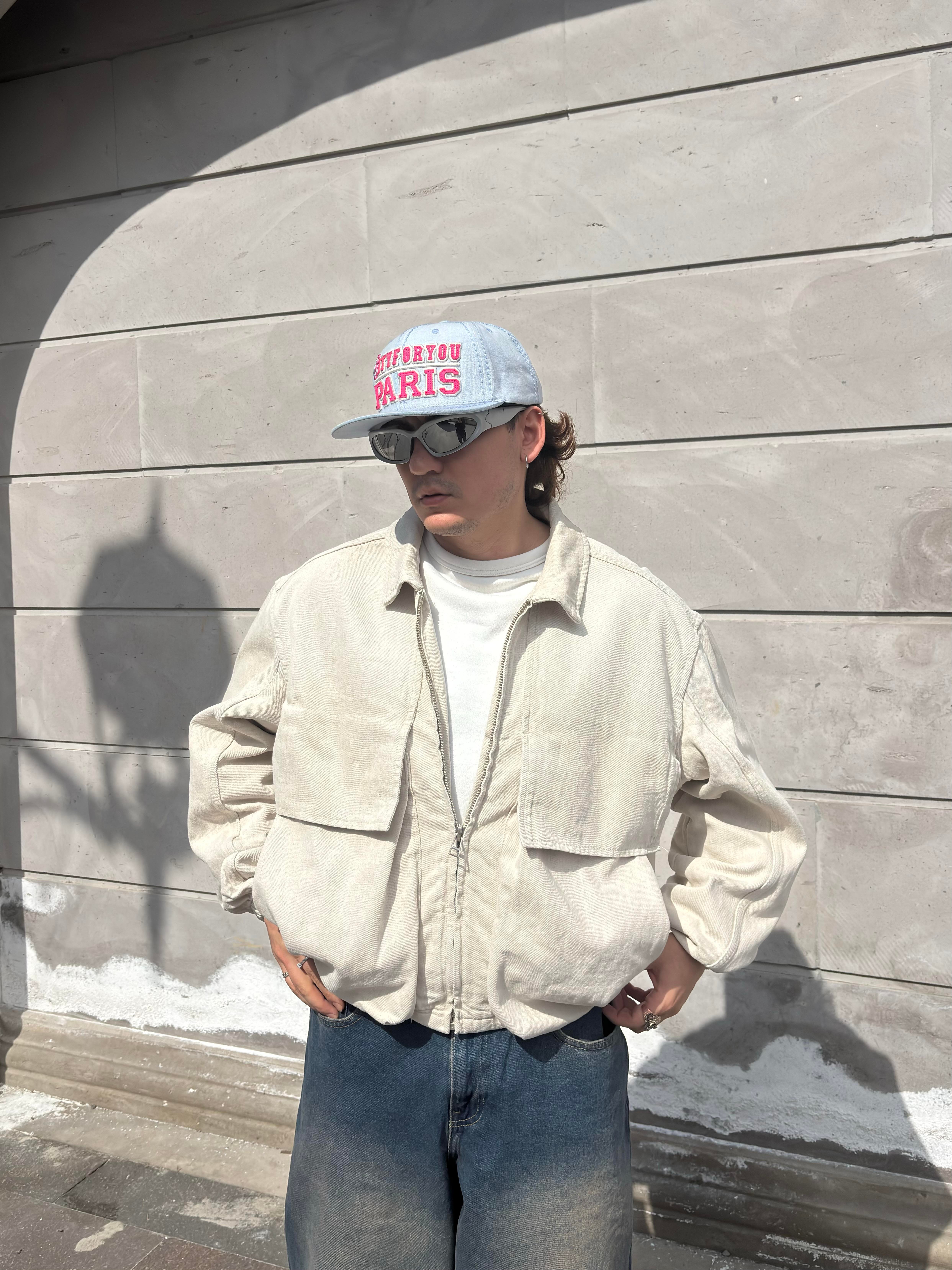 Premium Big Pocket Bomber Denim Jacket