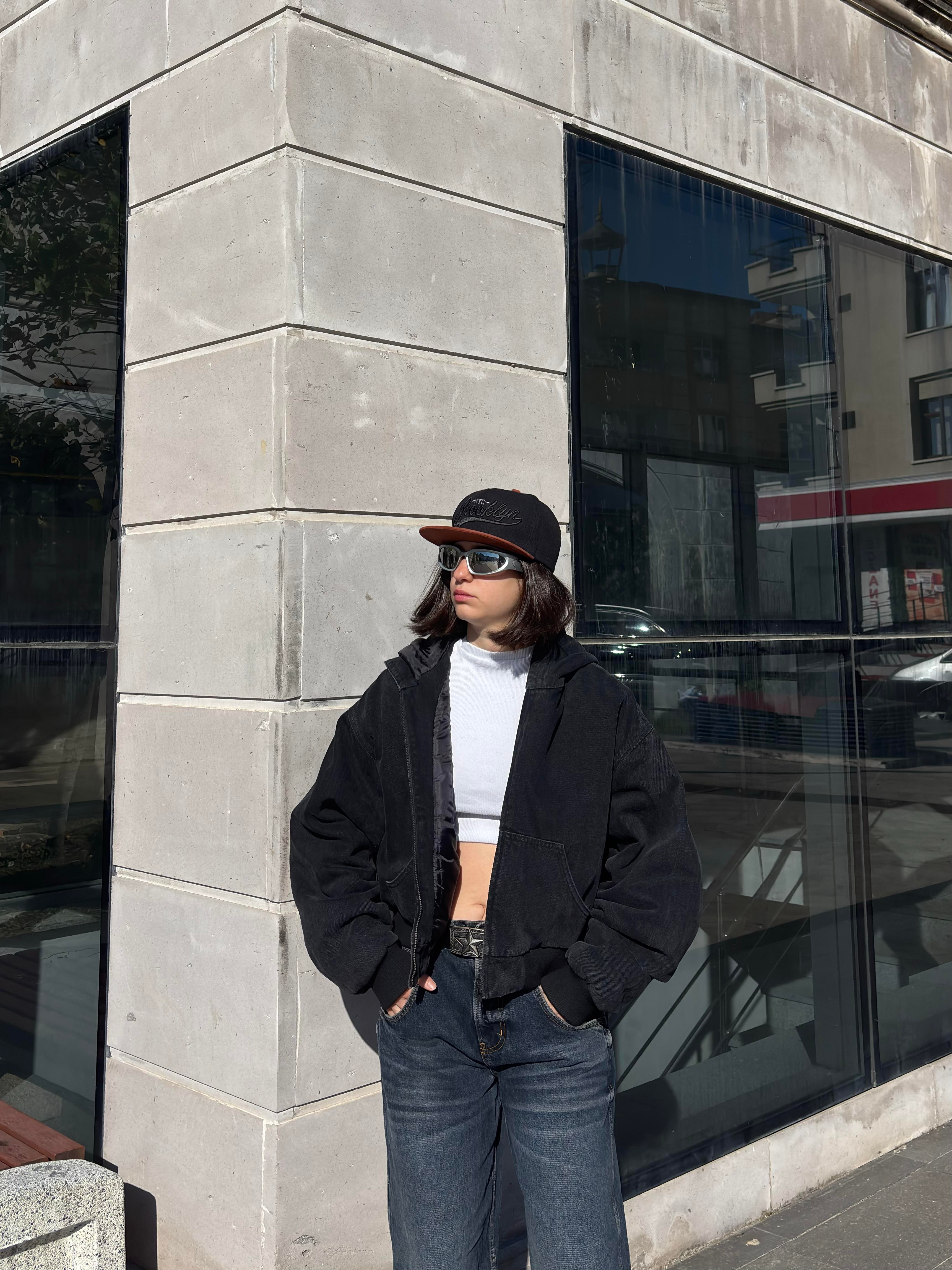 Premium Black Daria Giacca Canvas Jacket