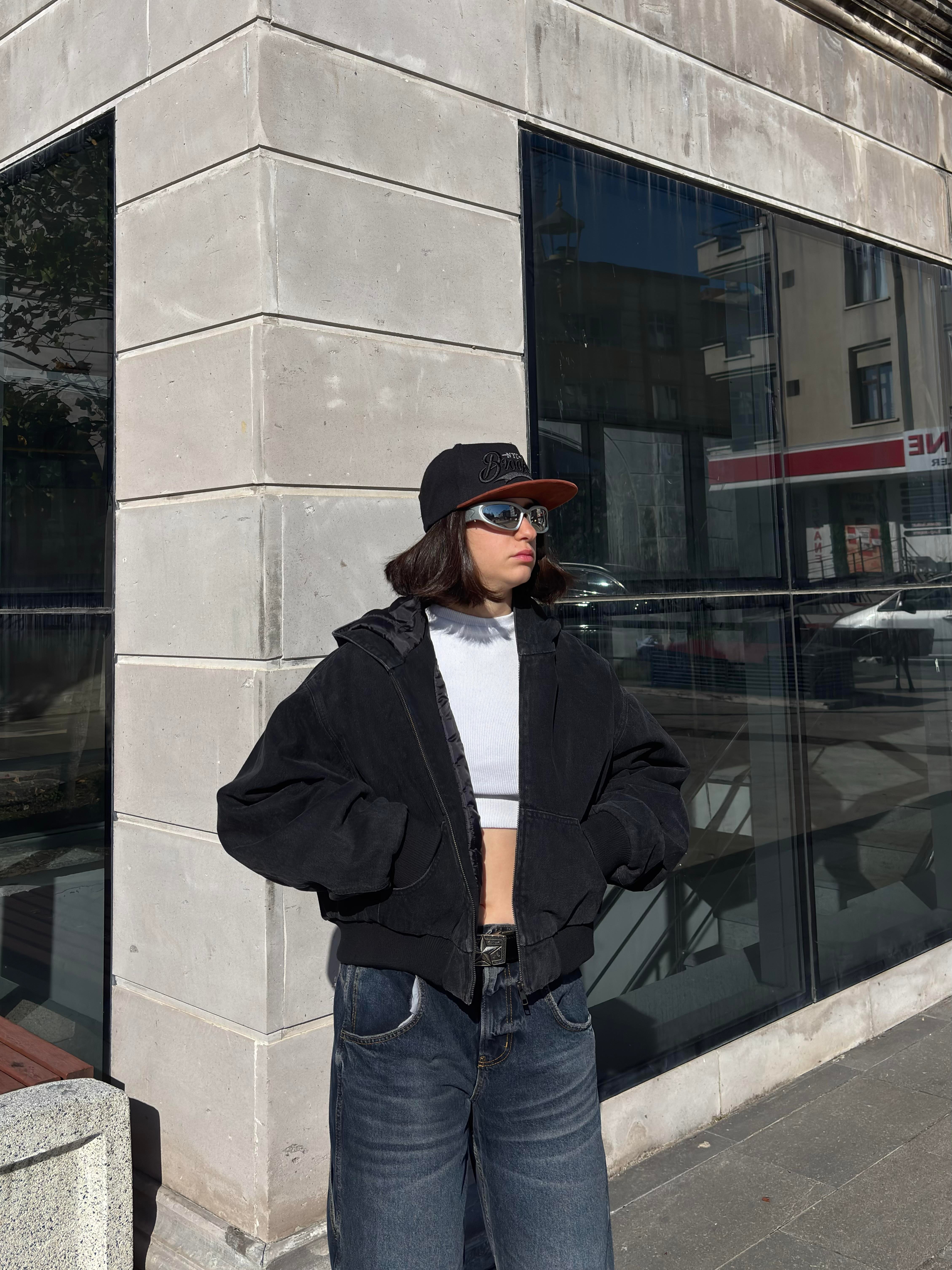 Premium Black Daria Giacca Canvas Jacket