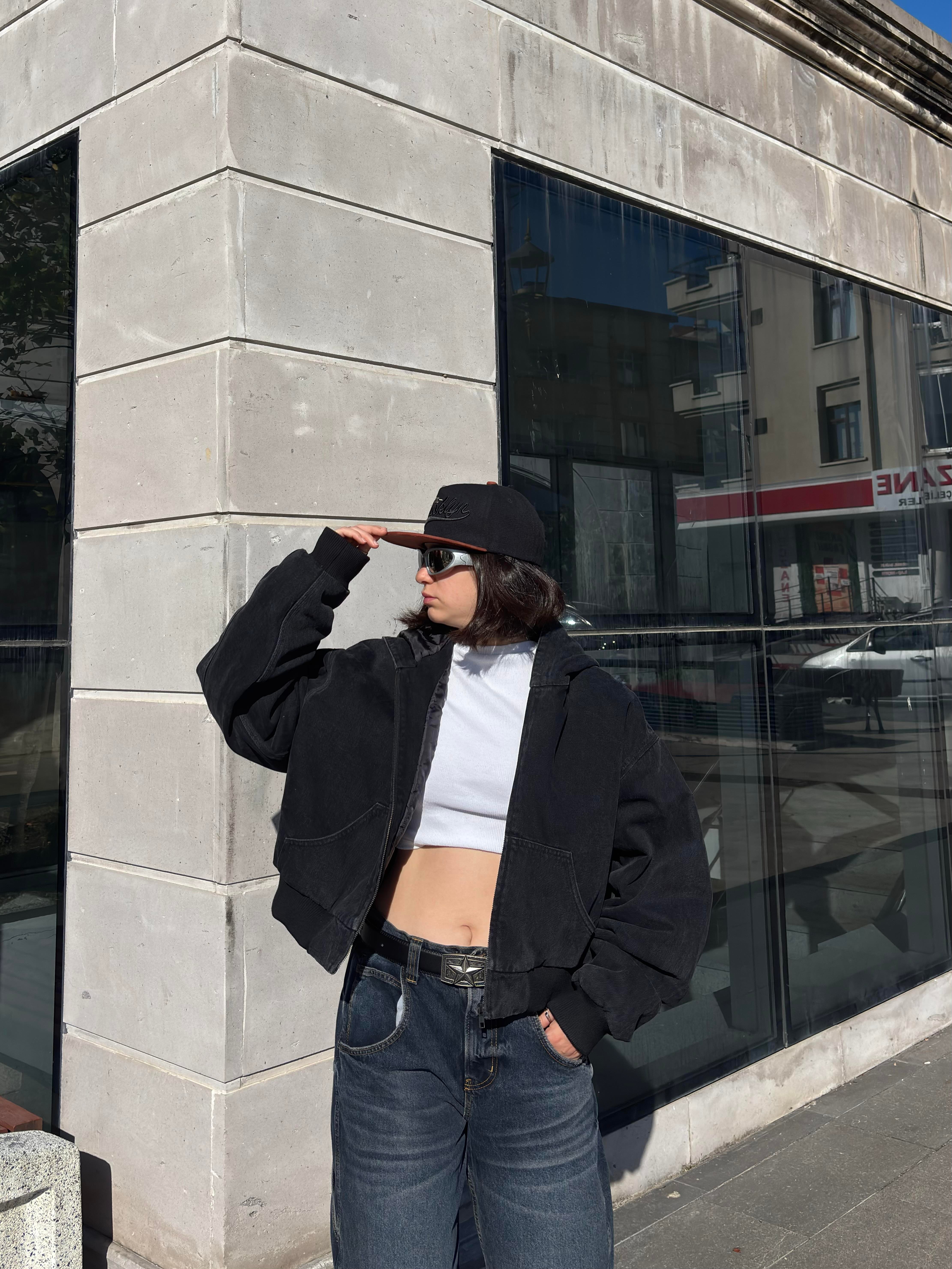Premium Black Daria Giacca Canvas Jacket