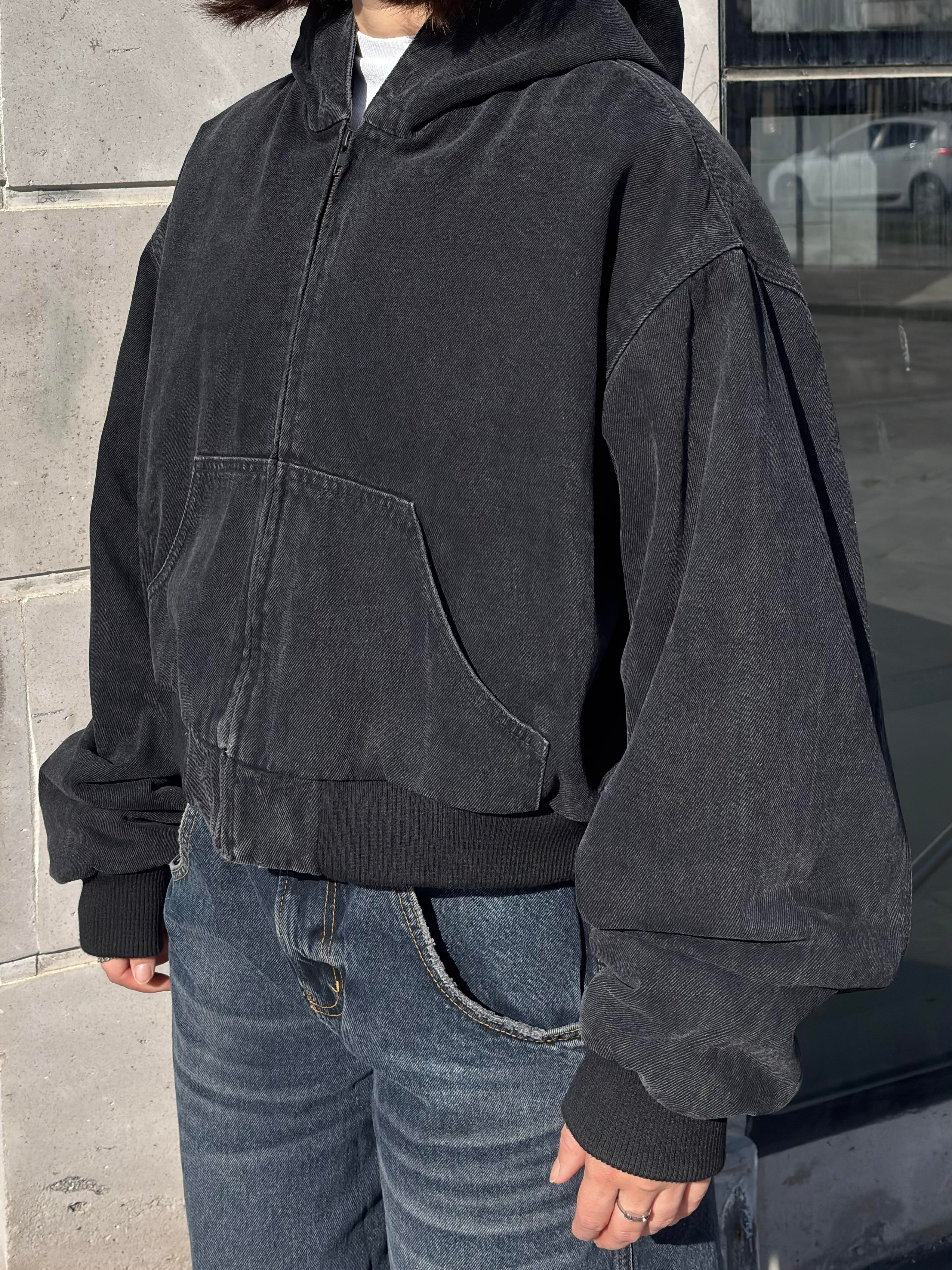 Premium Black Daria Giacca Canvas Jacket
