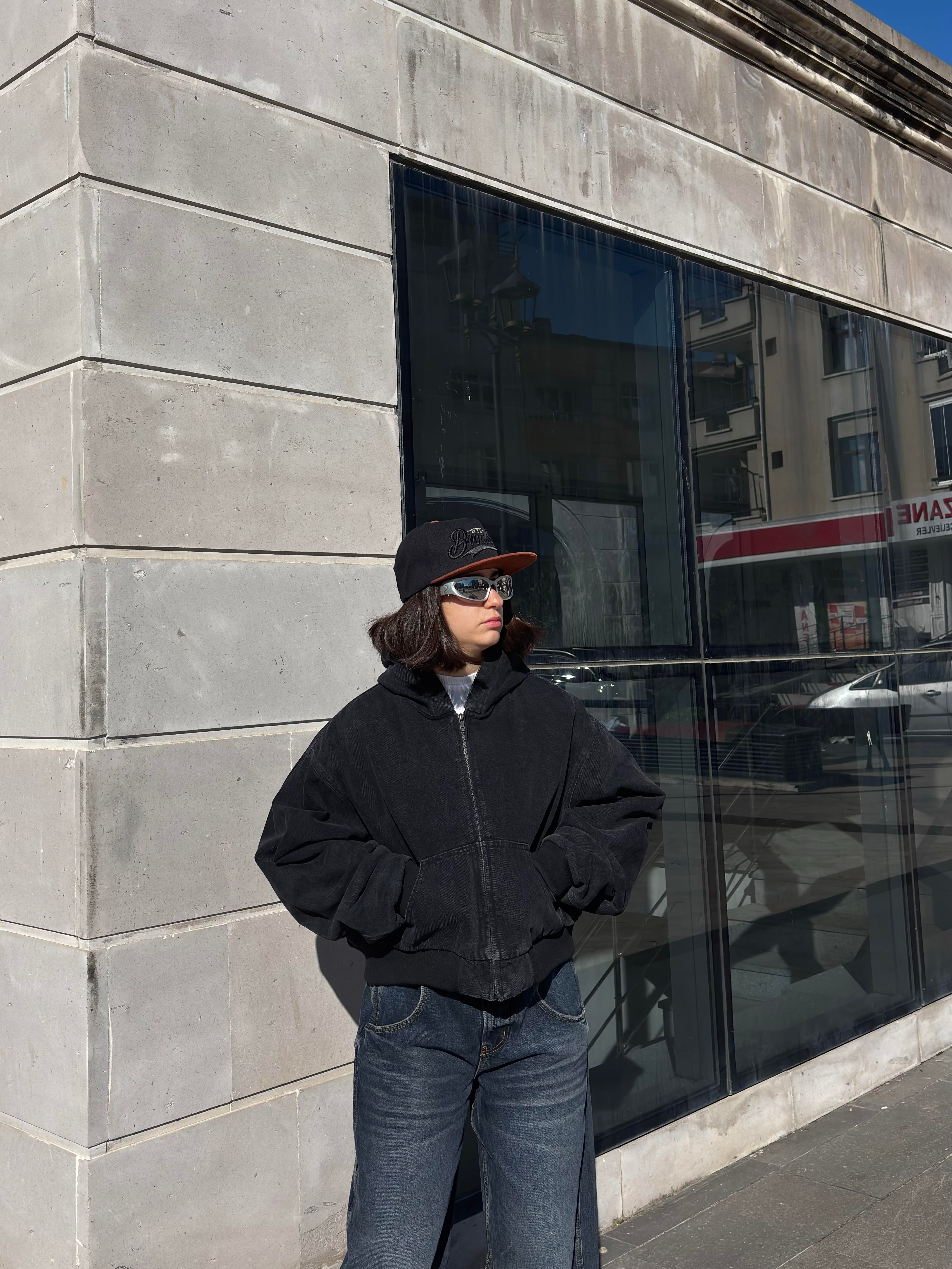 Premium Black Daria Giacca Canvas Jacket