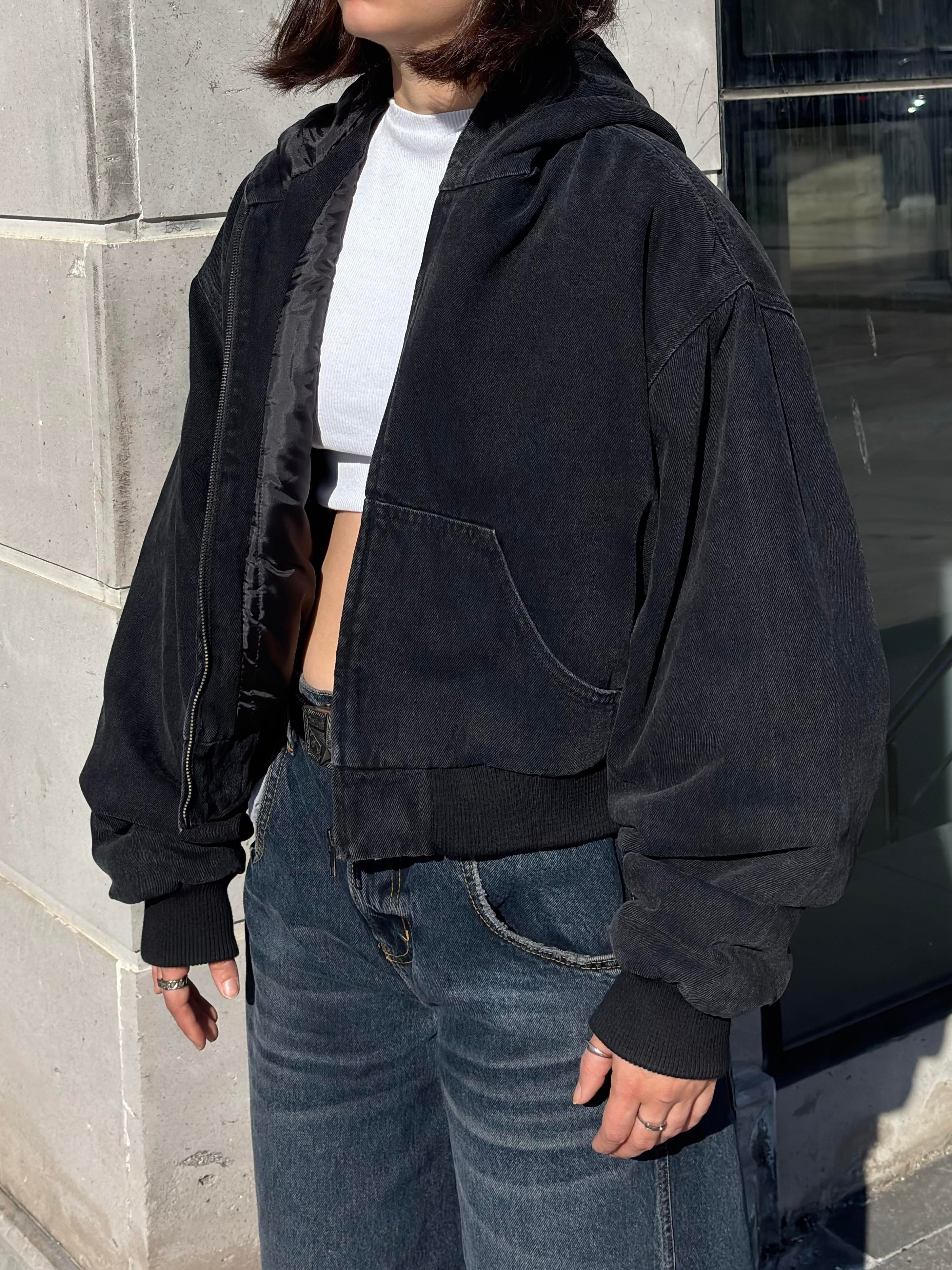 Premium Black Daria Giacca Canvas Jacket