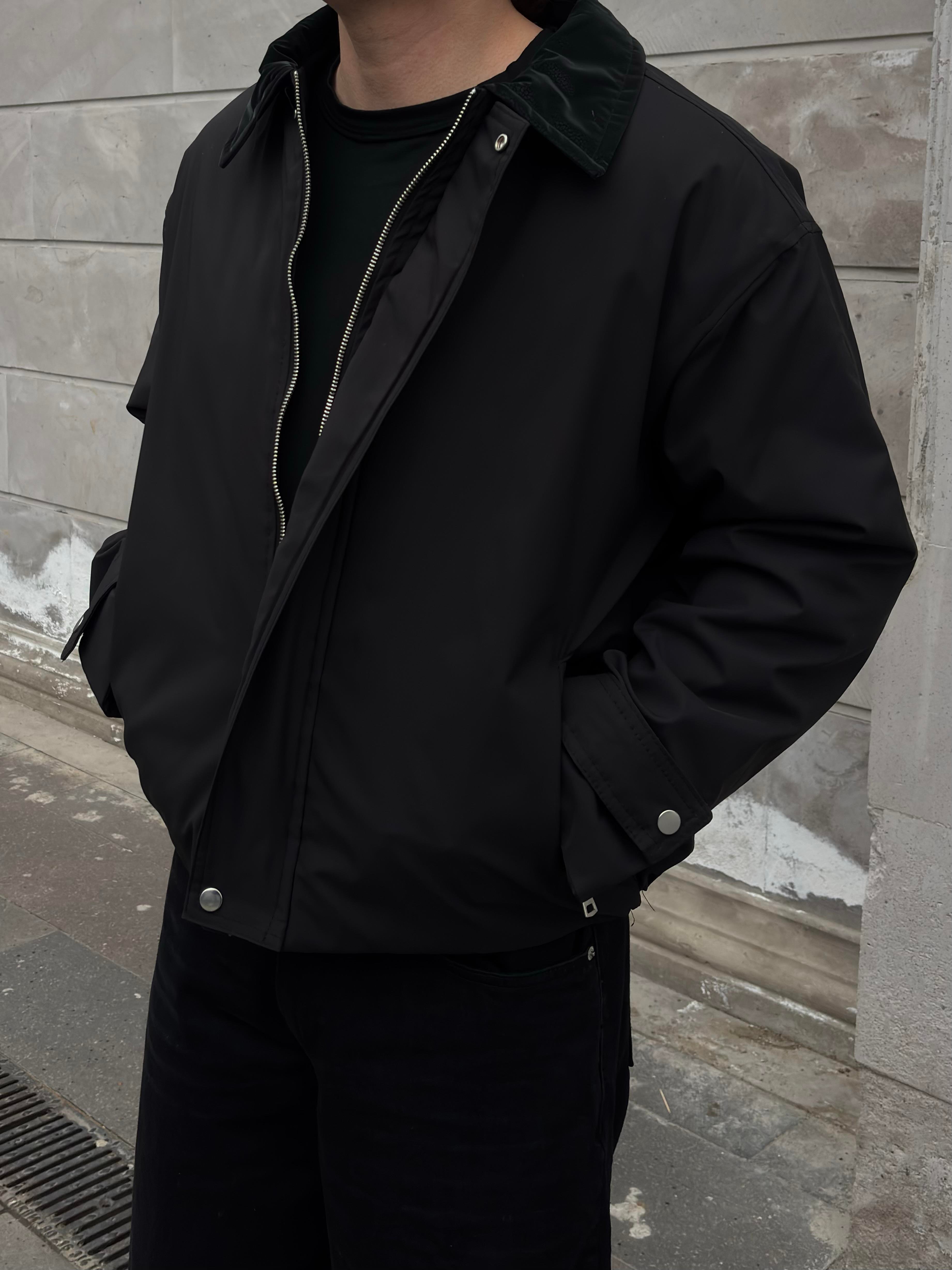 Premium Black Hafif Dolgulu Mevsimlik Urban Ceket