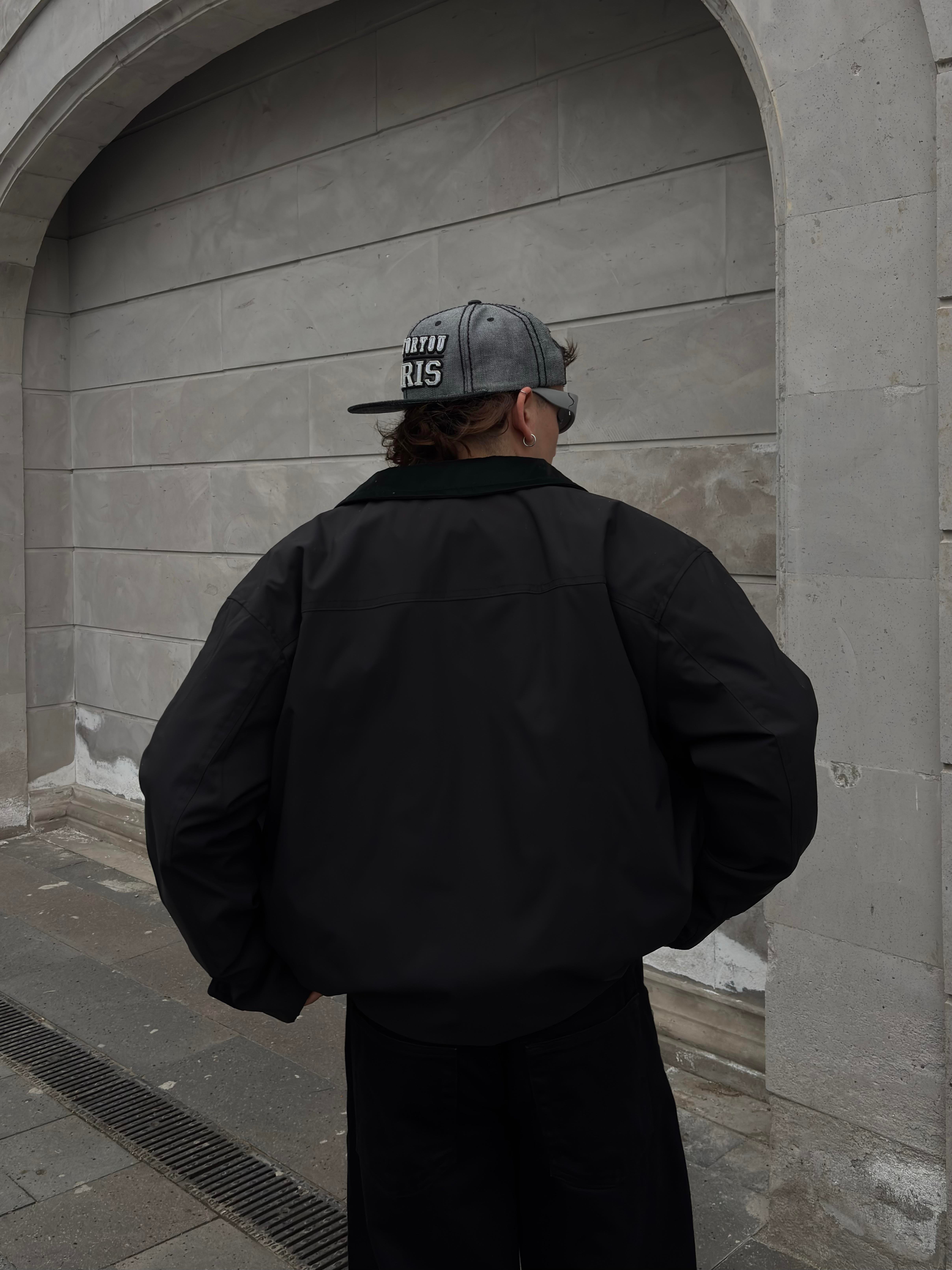 Premium Black Hafif Dolgulu Mevsimlik Urban Ceket