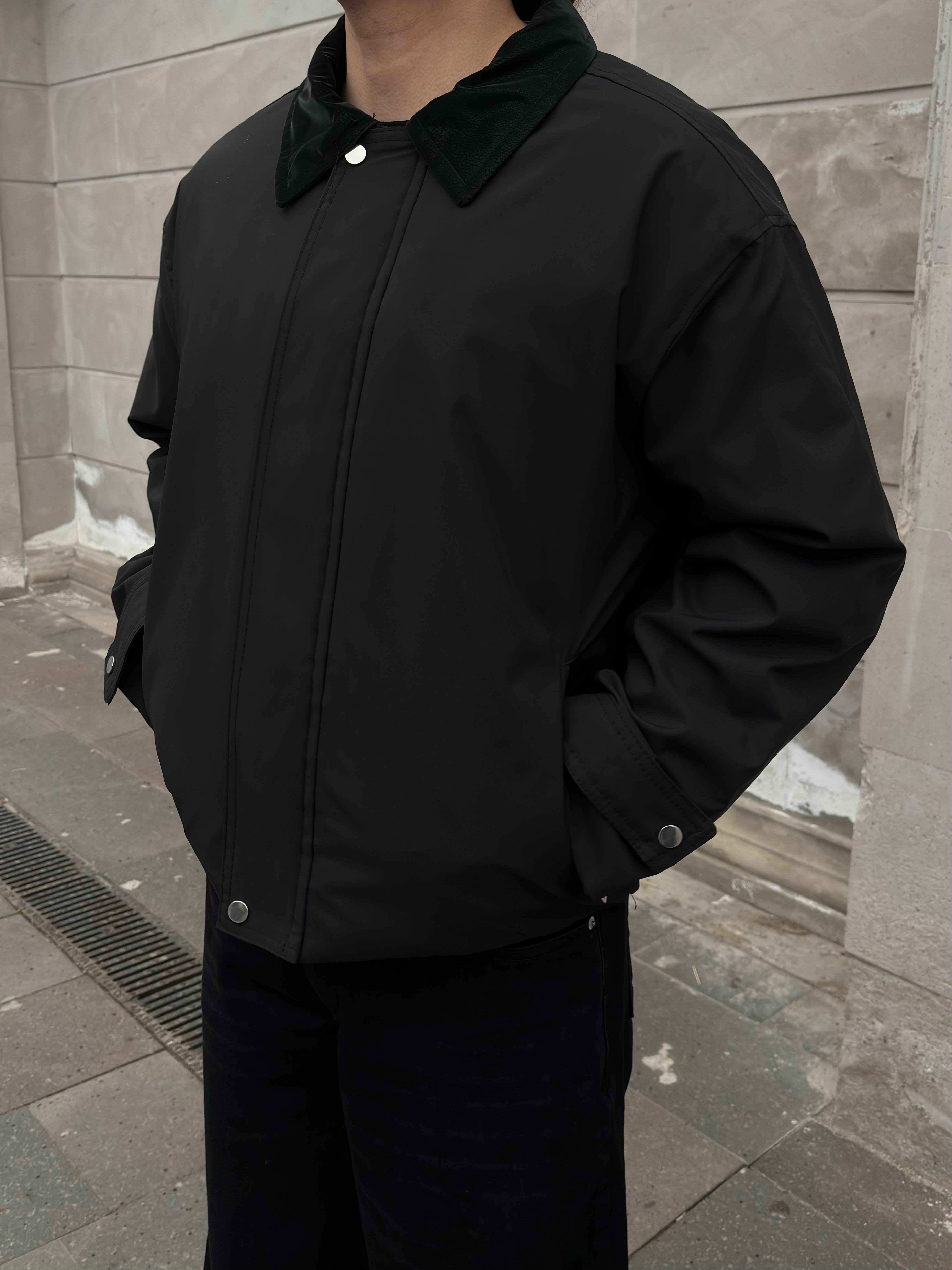 Premium Black Hafif Dolgulu Mevsimlik Urban Ceket