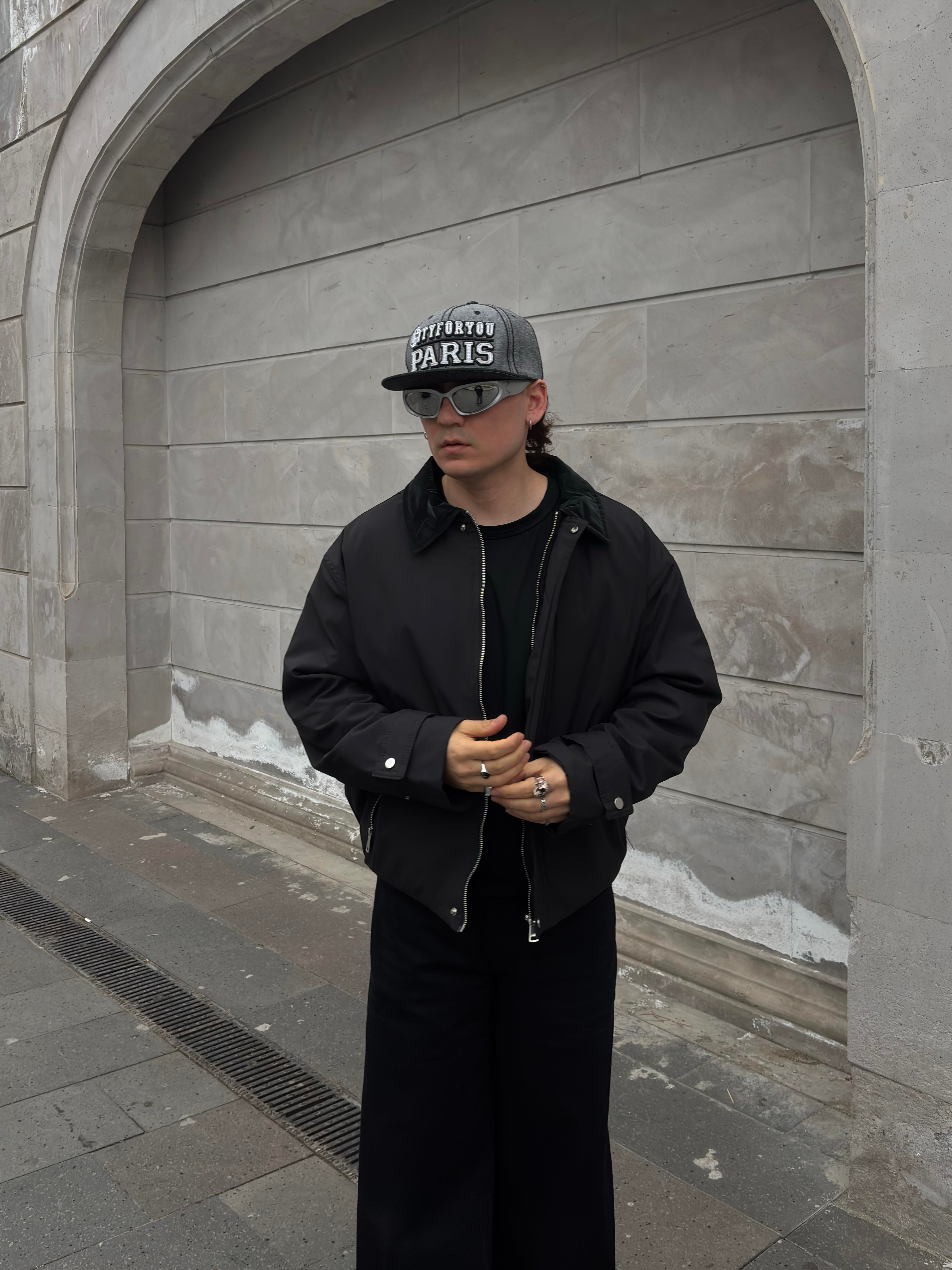 Premium Black Hafif Dolgulu Mevsimlik Urban Ceket