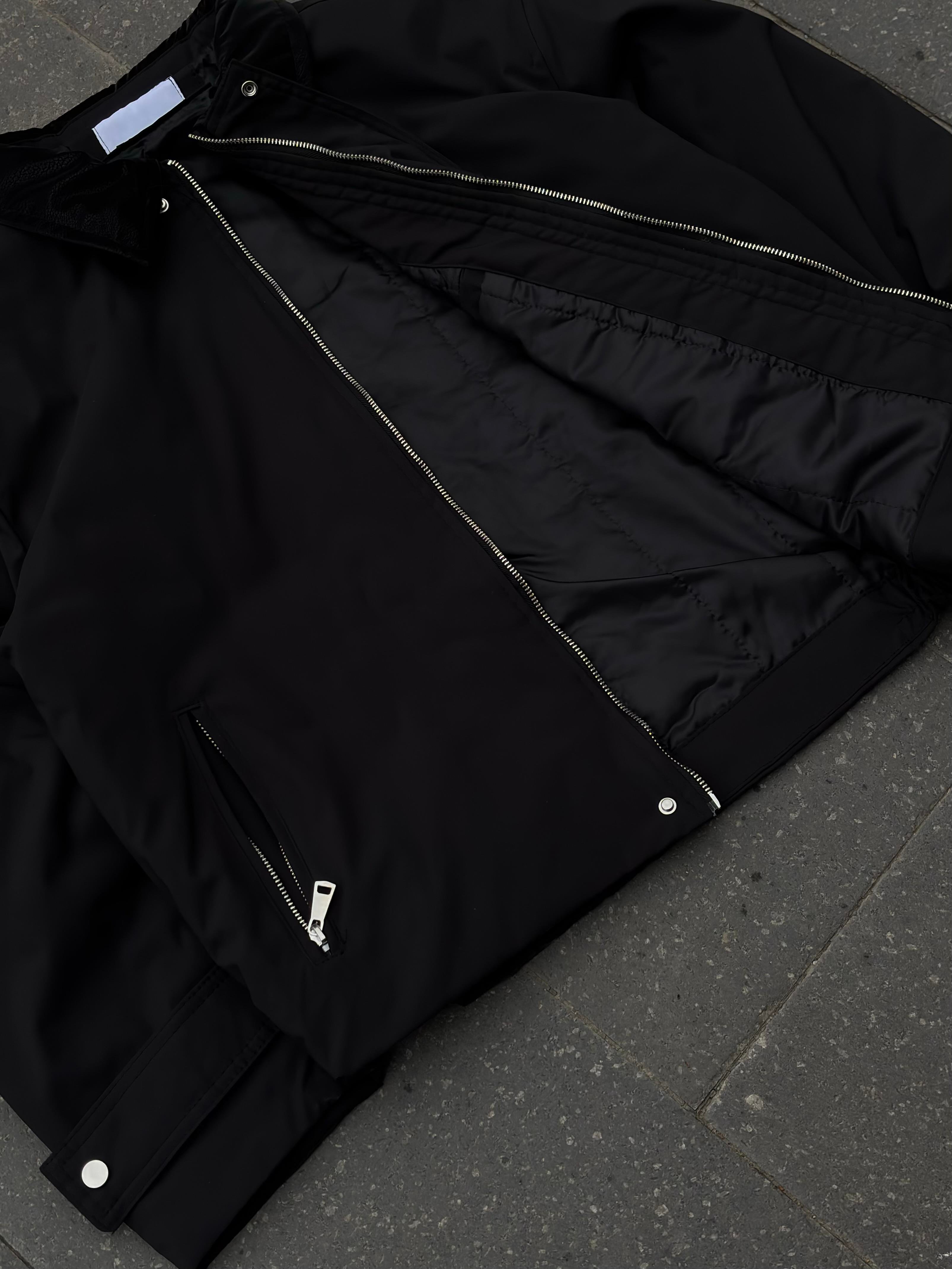 Premium Black Hafif Dolgulu Mevsimlik Urban Ceket
