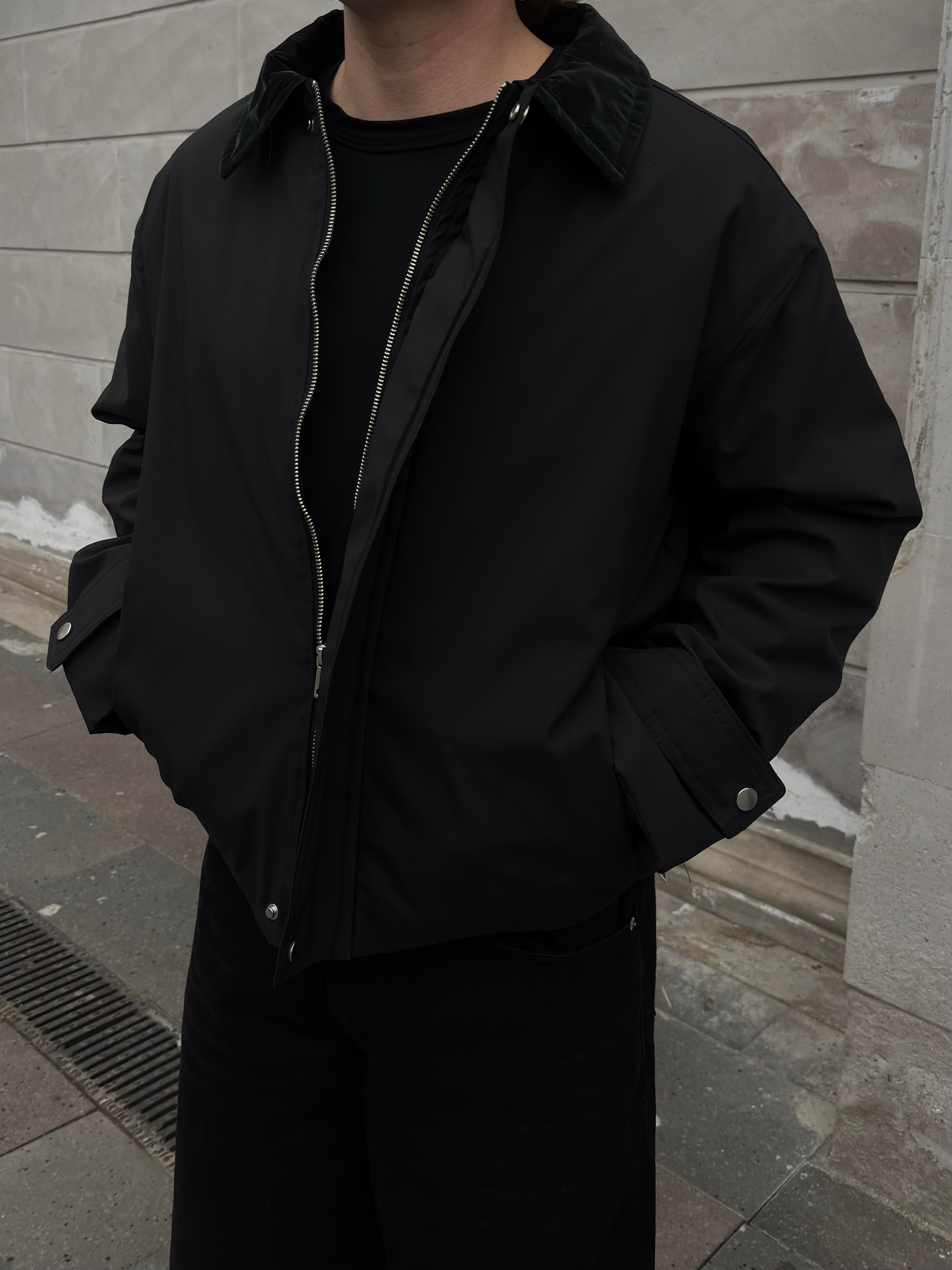 Premium Black Hafif Dolgulu Mevsimlik Urban Ceket