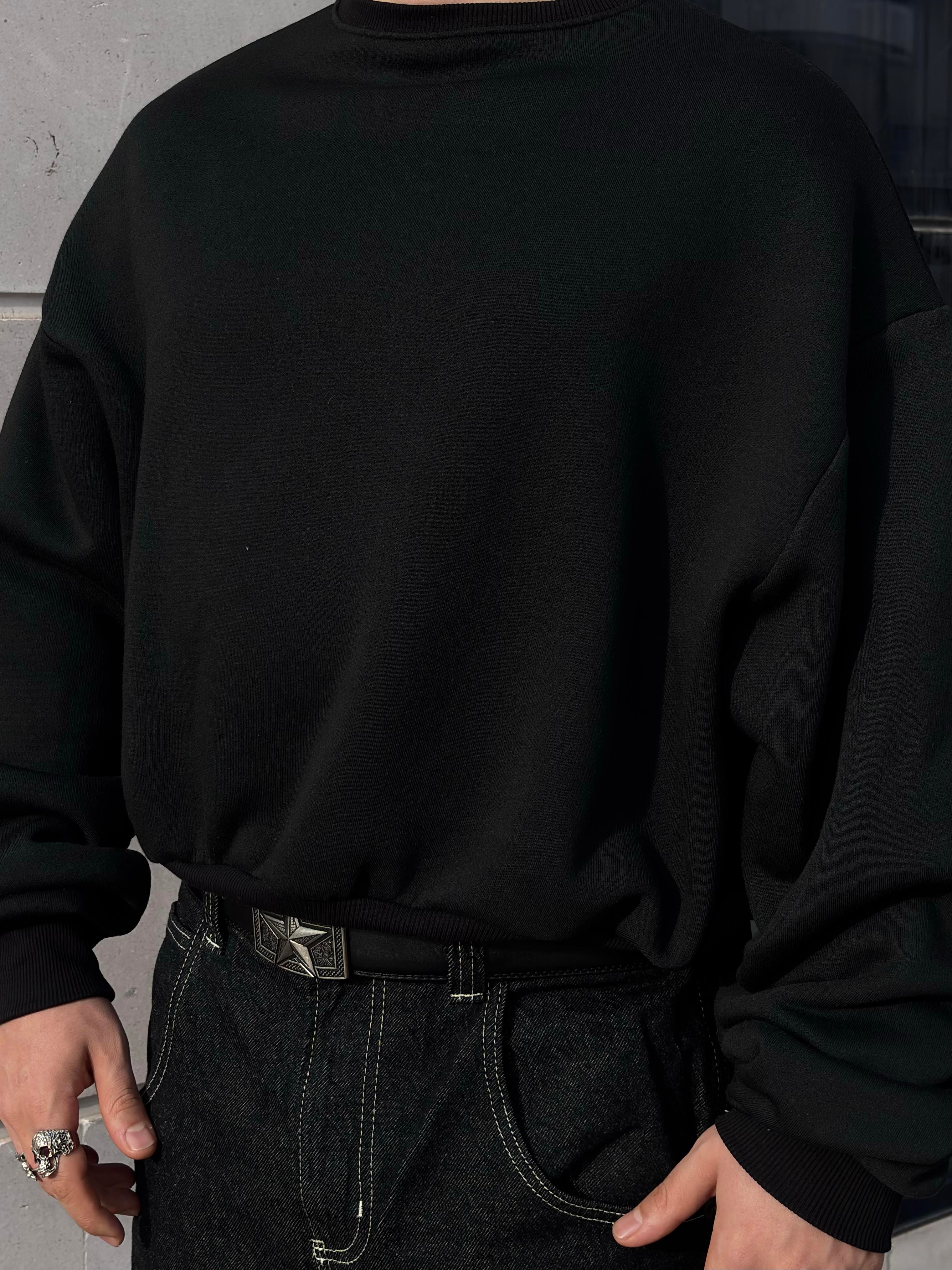 Premium Black  Heavy Mold Stance Bomber Sweat