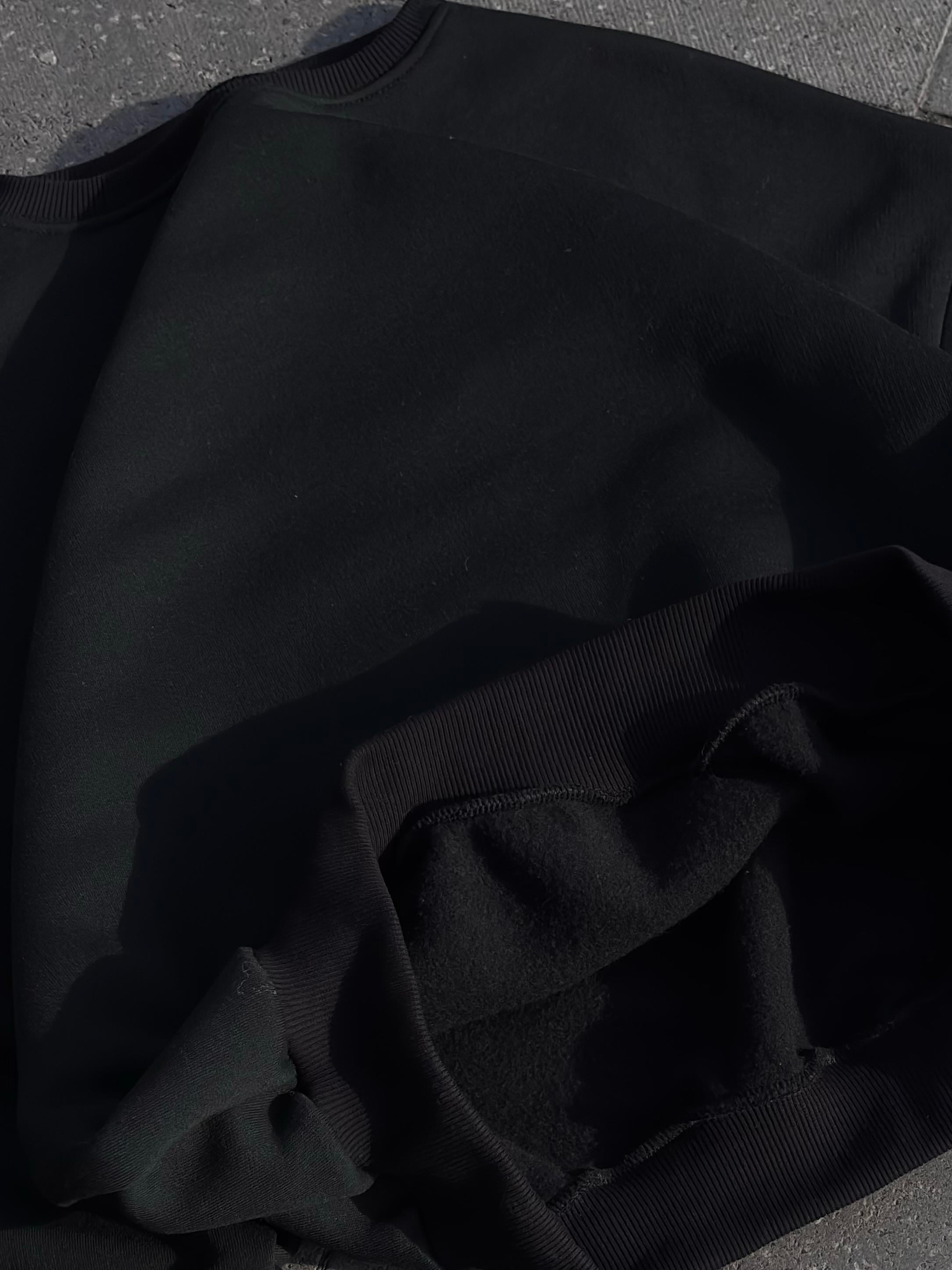 Premium Black  Heavy Mold Stance Bomber Sweat