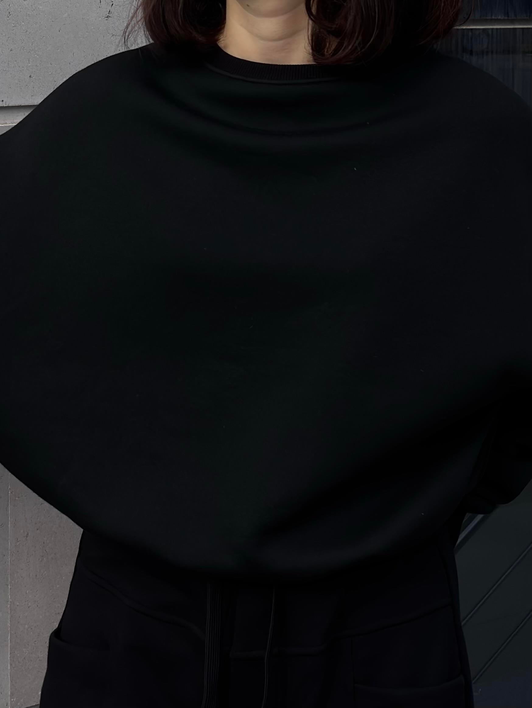 Premium Black  Heavy Mold Stance Bomber Sweat