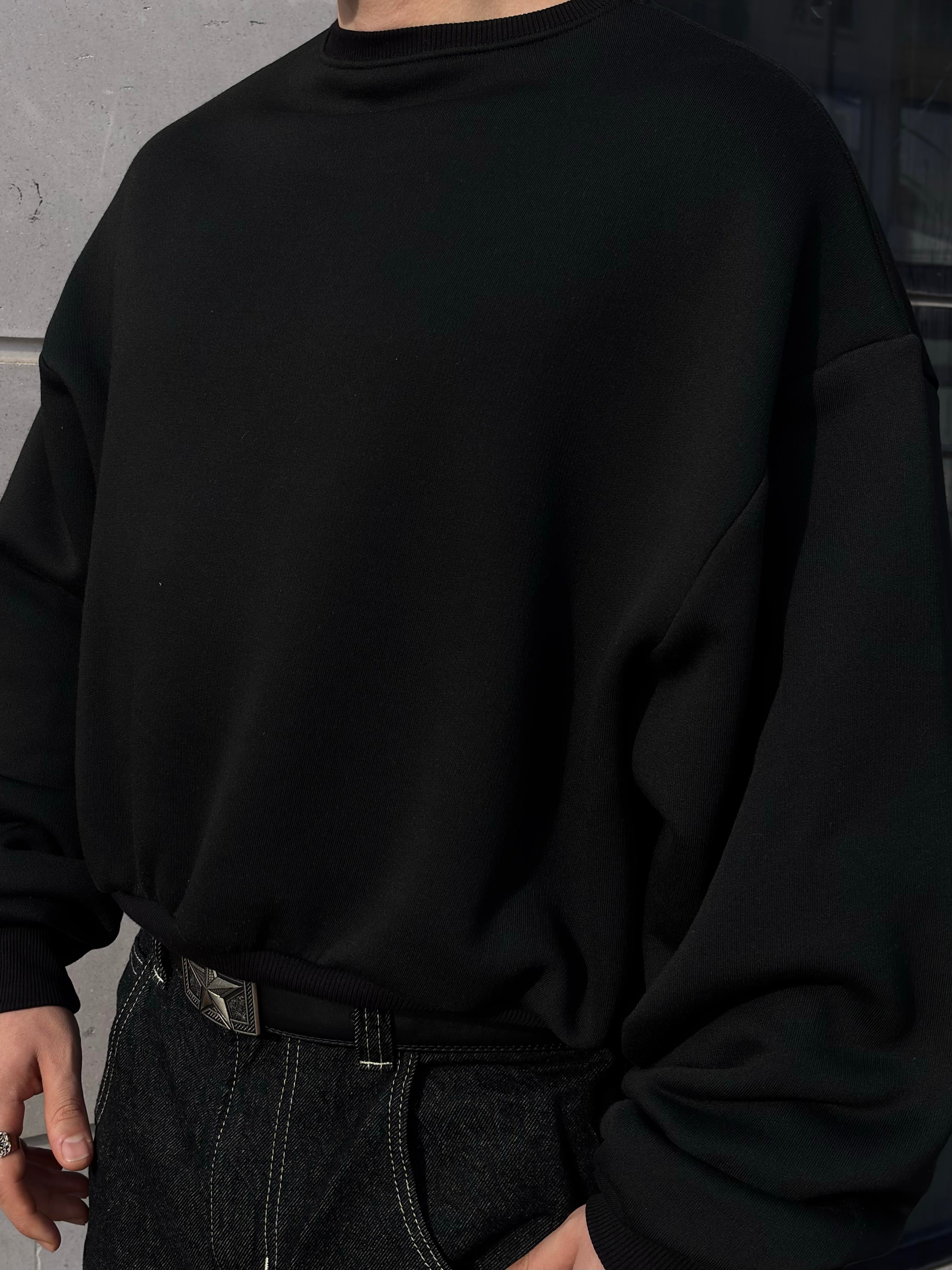 Premium Black  Heavy Mold Stance Bomber Sweat